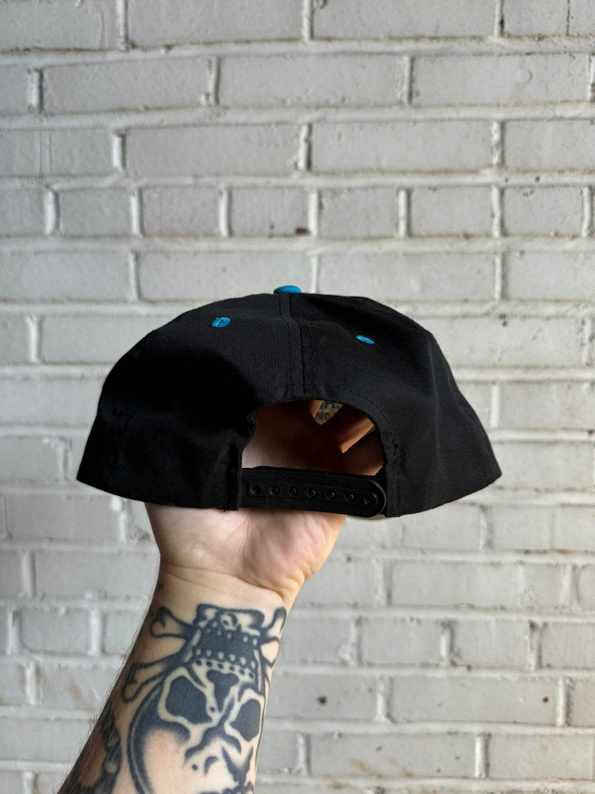 90’s Carolina Panthers Vintage Black Blue Twins Enterprises NFL Snapback Hat (OSFA)