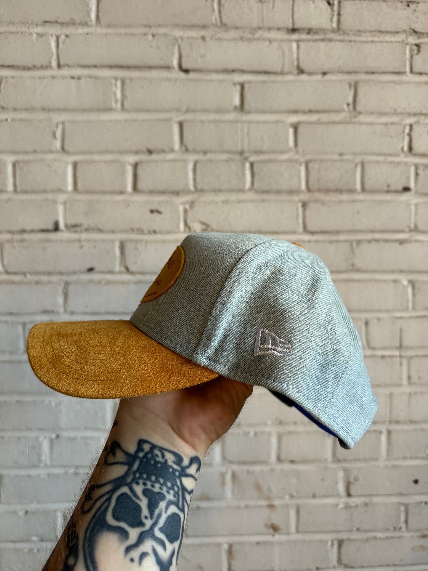 Carolina Panthers Denim & Suede New Era NFL Snapback Hat (OSFA)