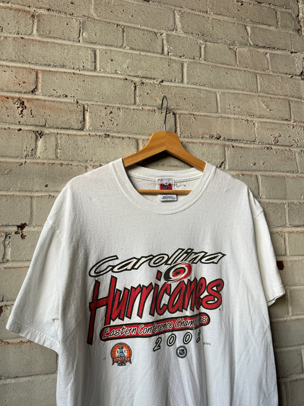 2002 Carolina Hurricanes Vintage White Eastern Conference Champions NHL Tee (Large)