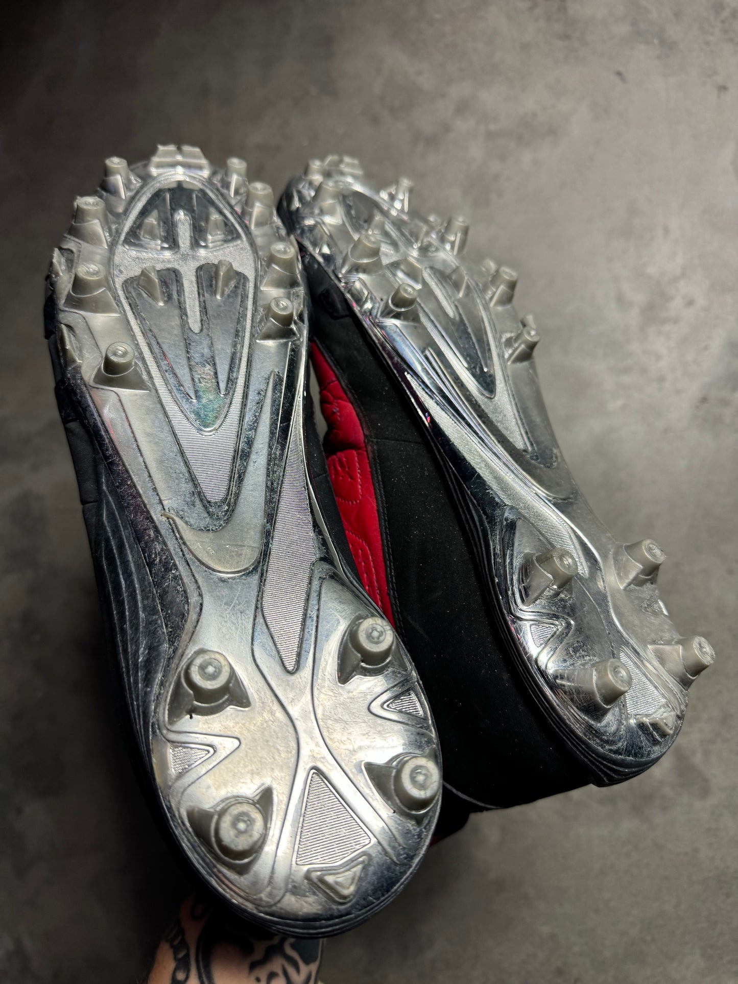 2016 Carolina Panthers Shaq Thompson x Thomas Davis Air Jordan 9 “My Cleats My Cause” Defending Dreams Foundation Game Worn PE Cleats - Autographed