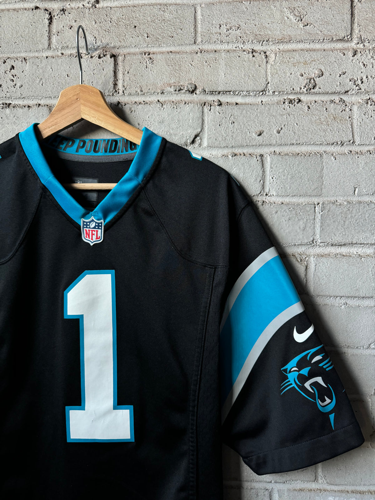2012 Carolina Panthers Cam Newton Black Nike NFL Game Jersey (Medium)