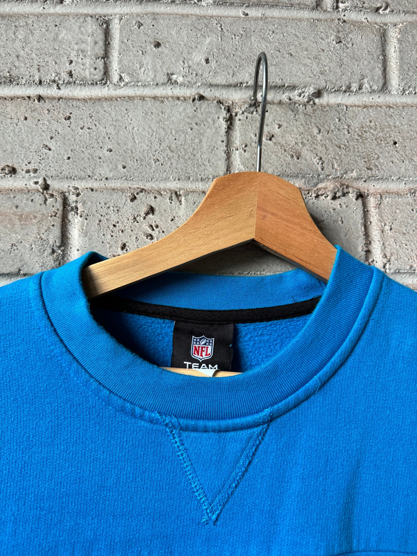00’s Carolina Panthers Vintage Blue Arch Spellout NFL Crewneck (XXL)