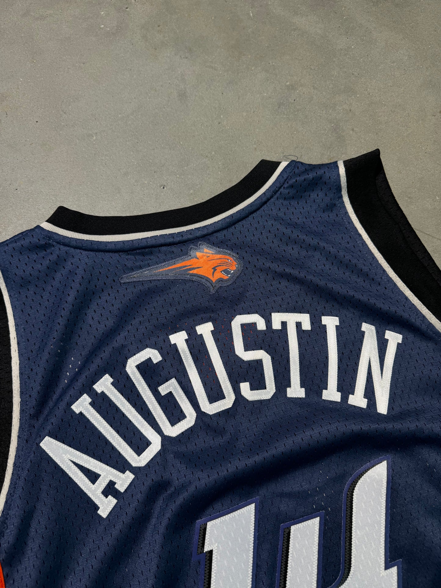 00’s Charlotte Bobcats D.J. Augustin Vintage Blue Reebok Stitched Adidas NBA Swingman Jersey (XL)