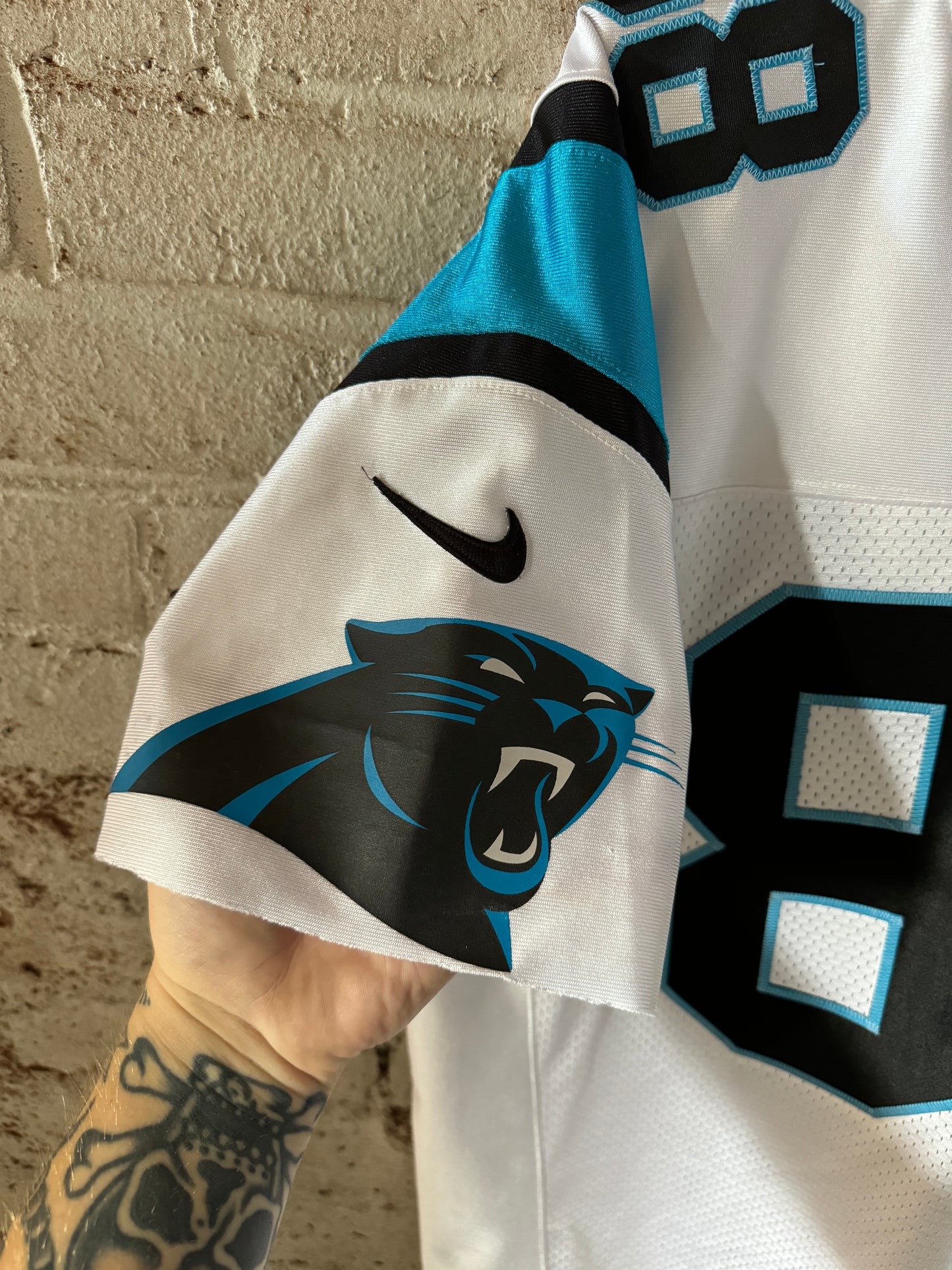 2013 Carolina Panthers Greg Olsen White Nike On Field Authentic Vapor Elite NFL Jersey (44/Large)