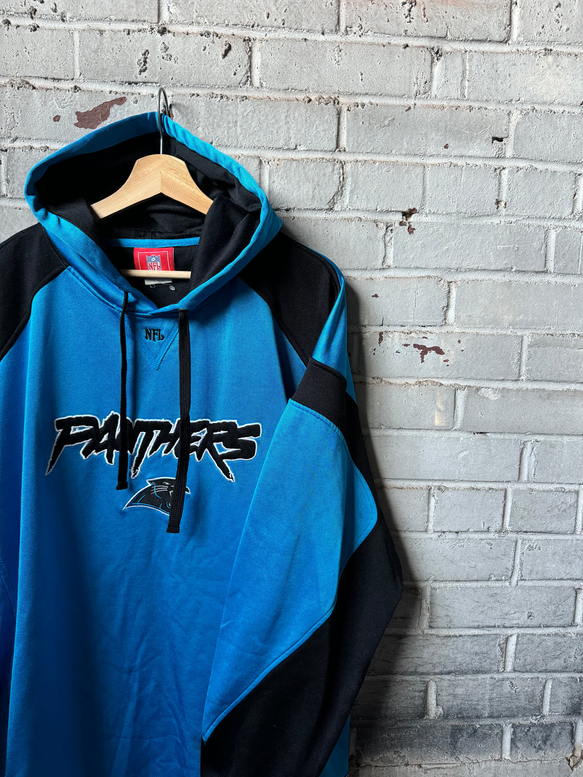 2006 Carolina Panthers Vintage Blue Dazzlecloth Cat Scratch Font Heavyweight NFL Hoodie (XXL)