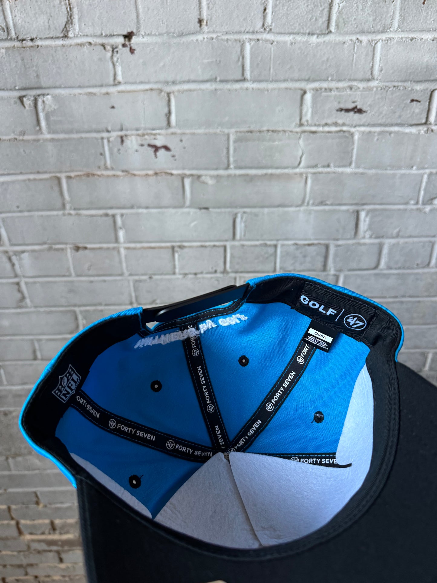 2024 Carolina Panthers x GOLF WANG x 47 Brand Blue Cat Scratch Font NFL Snapback Hat - Deadstock (OSFA)