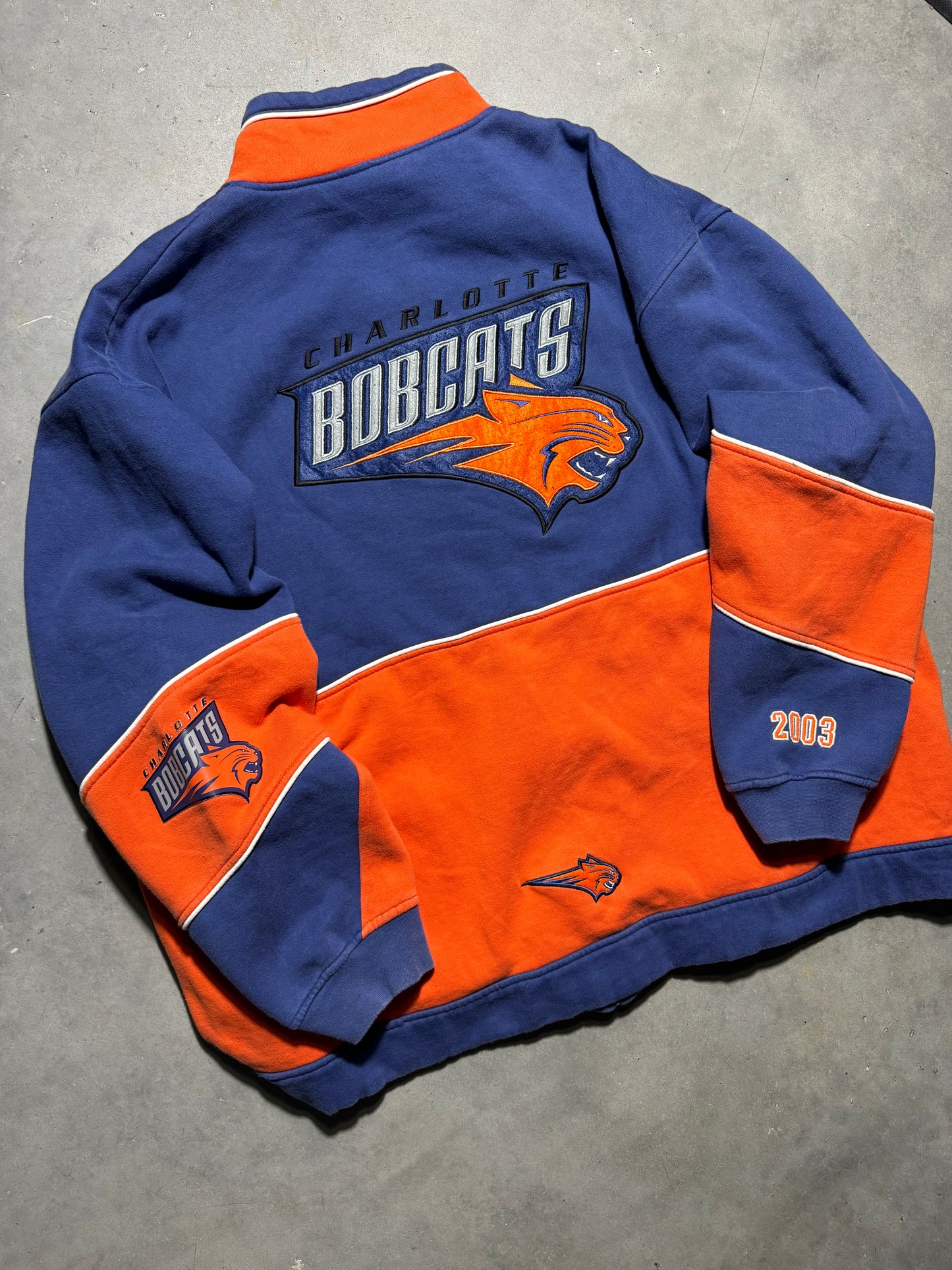 2003 Charlotte Bobcats Inaugural Season Big Logo NBA Full Zip NBA Jacket (XXXL)