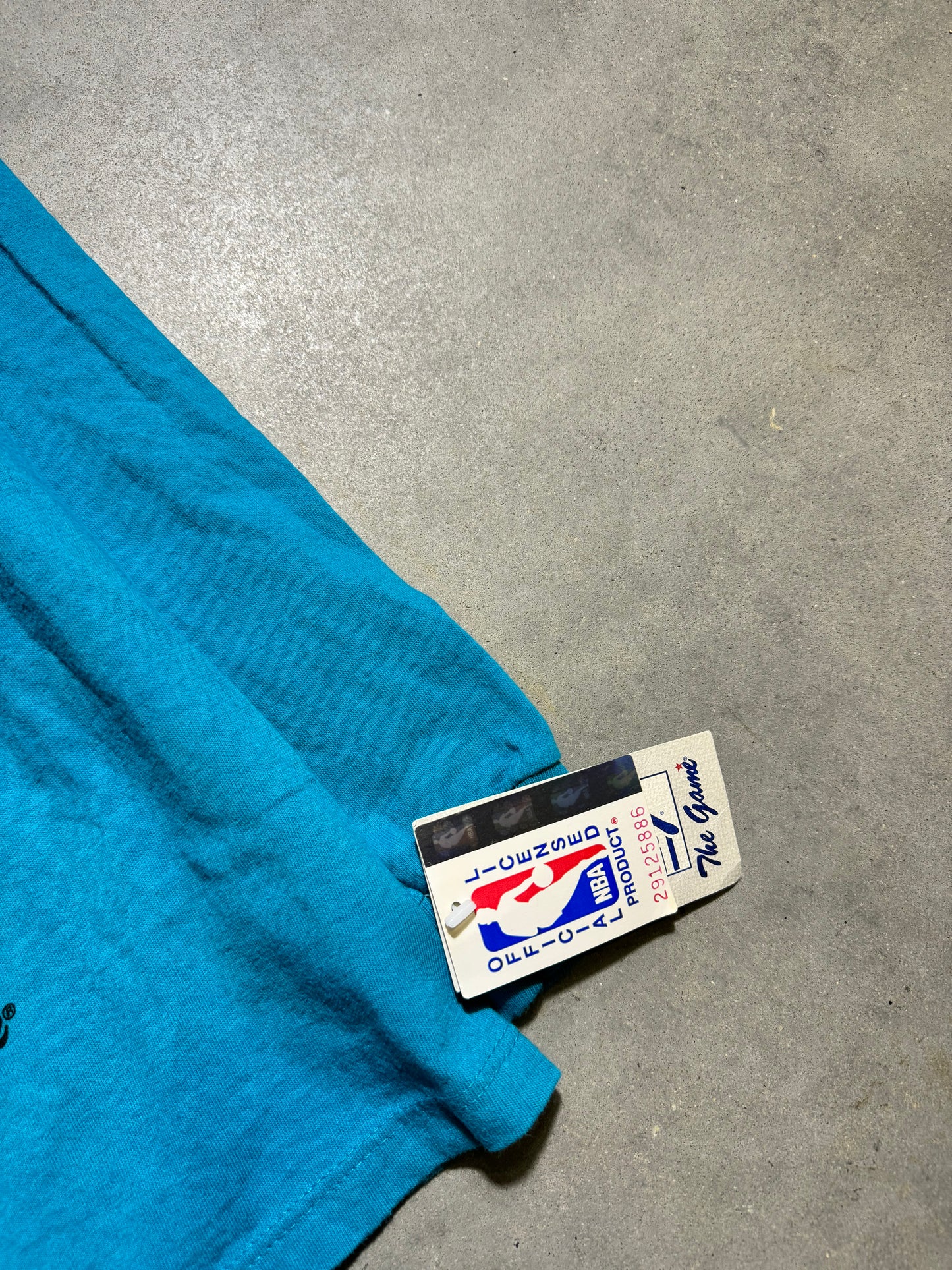 90’s Charlotte Hornets Vintage Teal The Game NBA Central Division Big Logo Longsleeve Tee - Deadstock (Medium)