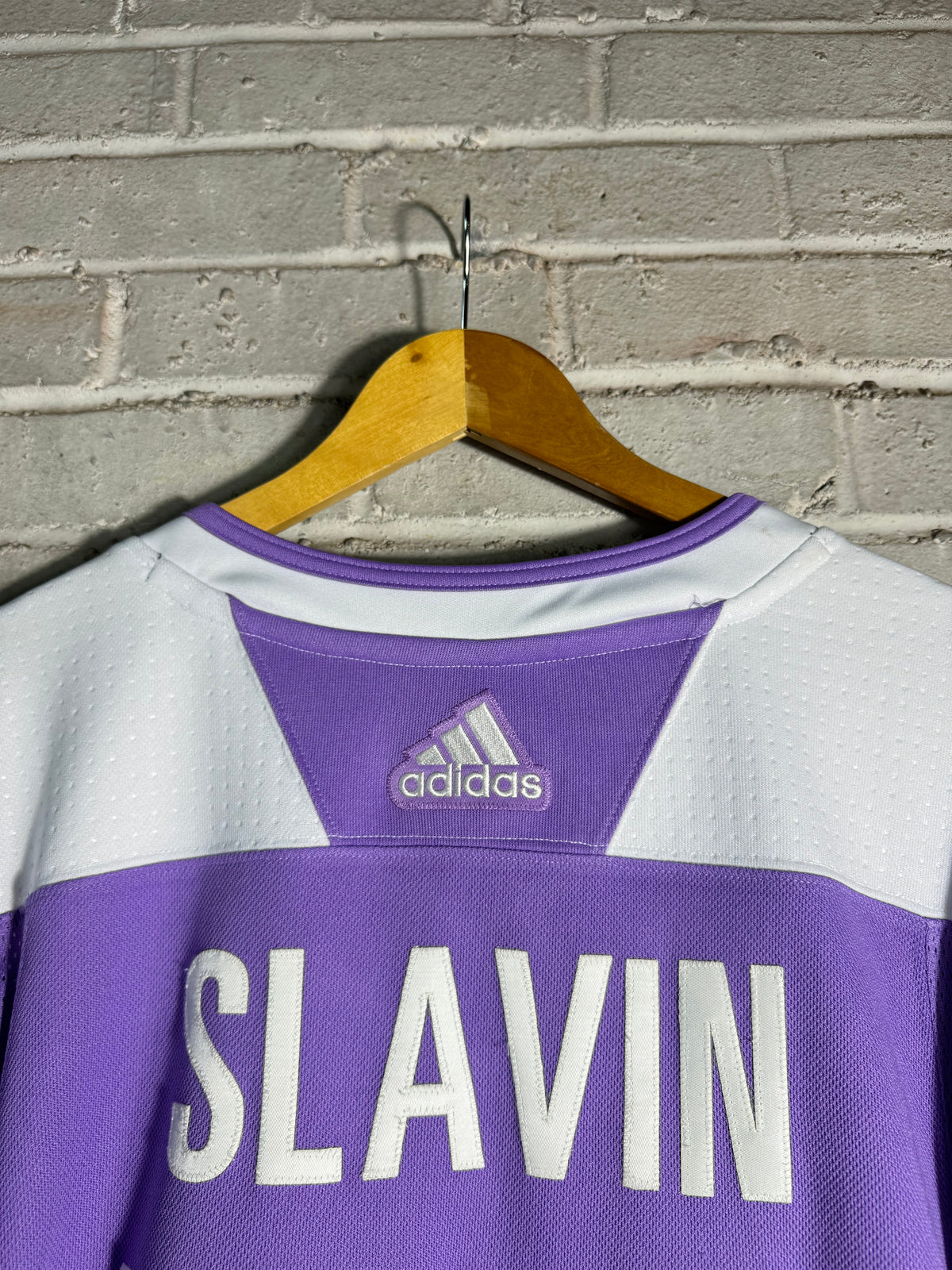 2017 Carolina Hurricanes Jaccob Slavin Hockey Fights Cancer Adidas Climalite NHL Jersey (54/XL)