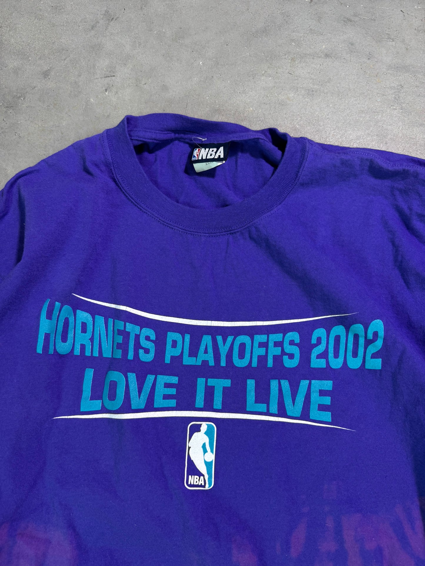 2002 Charlotte Hornets Vintage Purple NBA Playoffs Tee (XXXL)