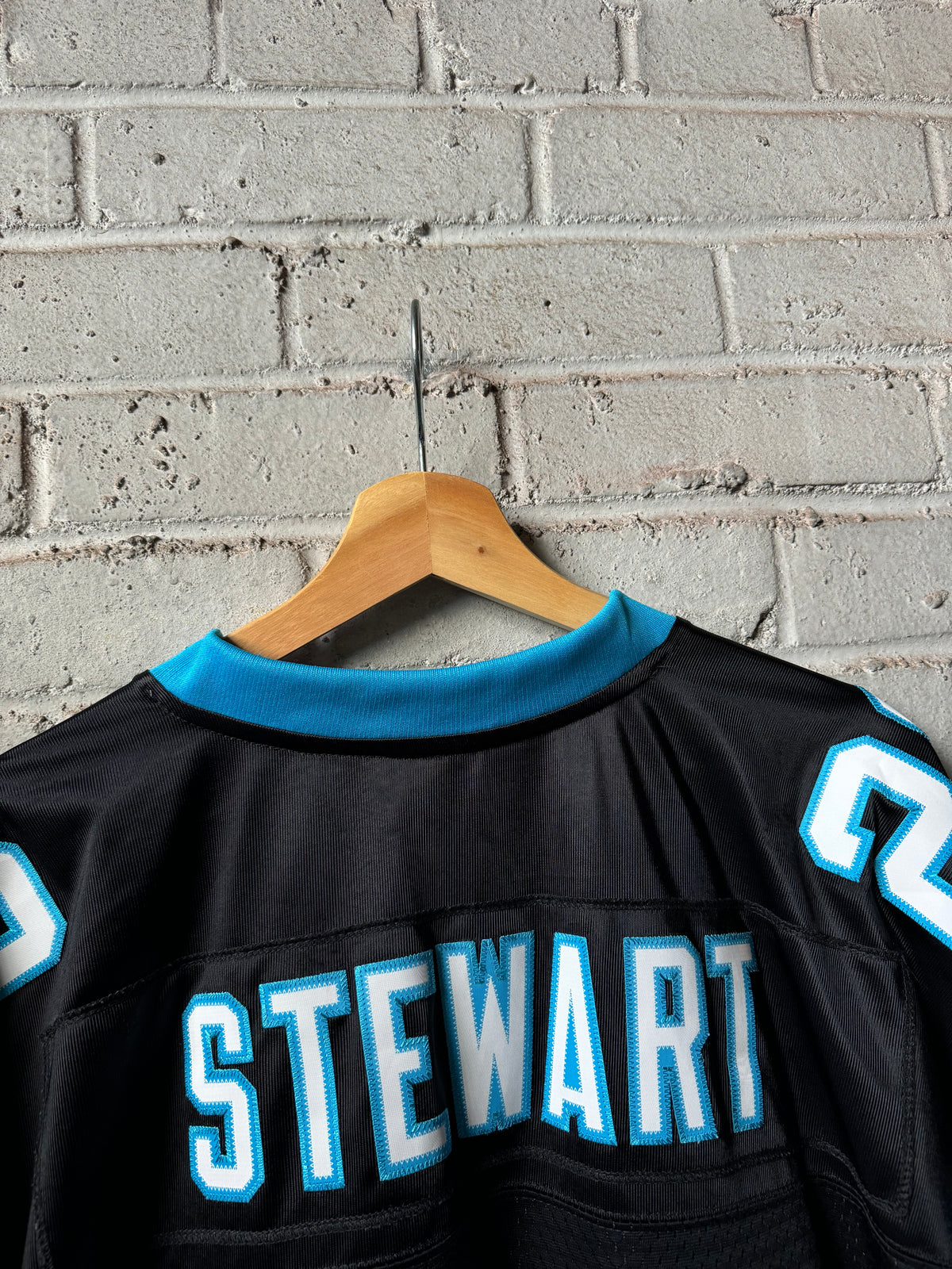 00’s Carolina Panthers Jonathan Stewart Vintage Black Reebok Stitched Swingman NFL Jersey (XXL)