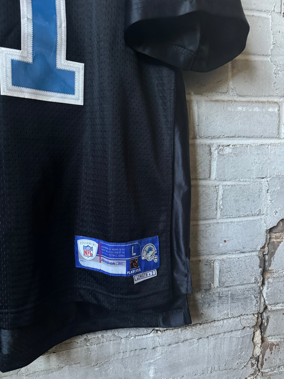 00’s Detroit Lions Roy Williams Vintage Black Alternate Reebok Stitched NFL Jersey (Large)