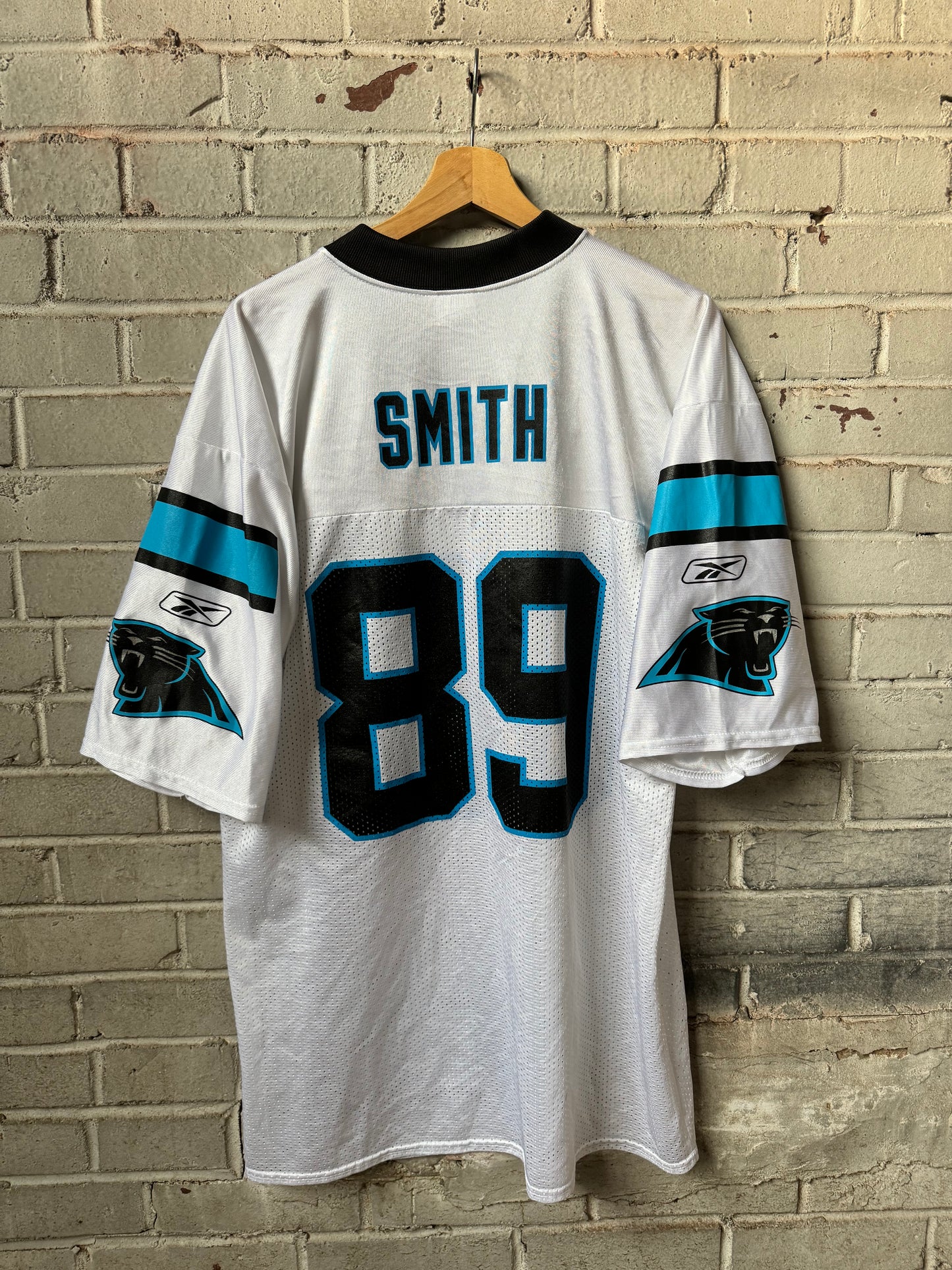 00’s Carolina Panthers Steve Smith Vintage White Reebok NFL Jersey (Large)
