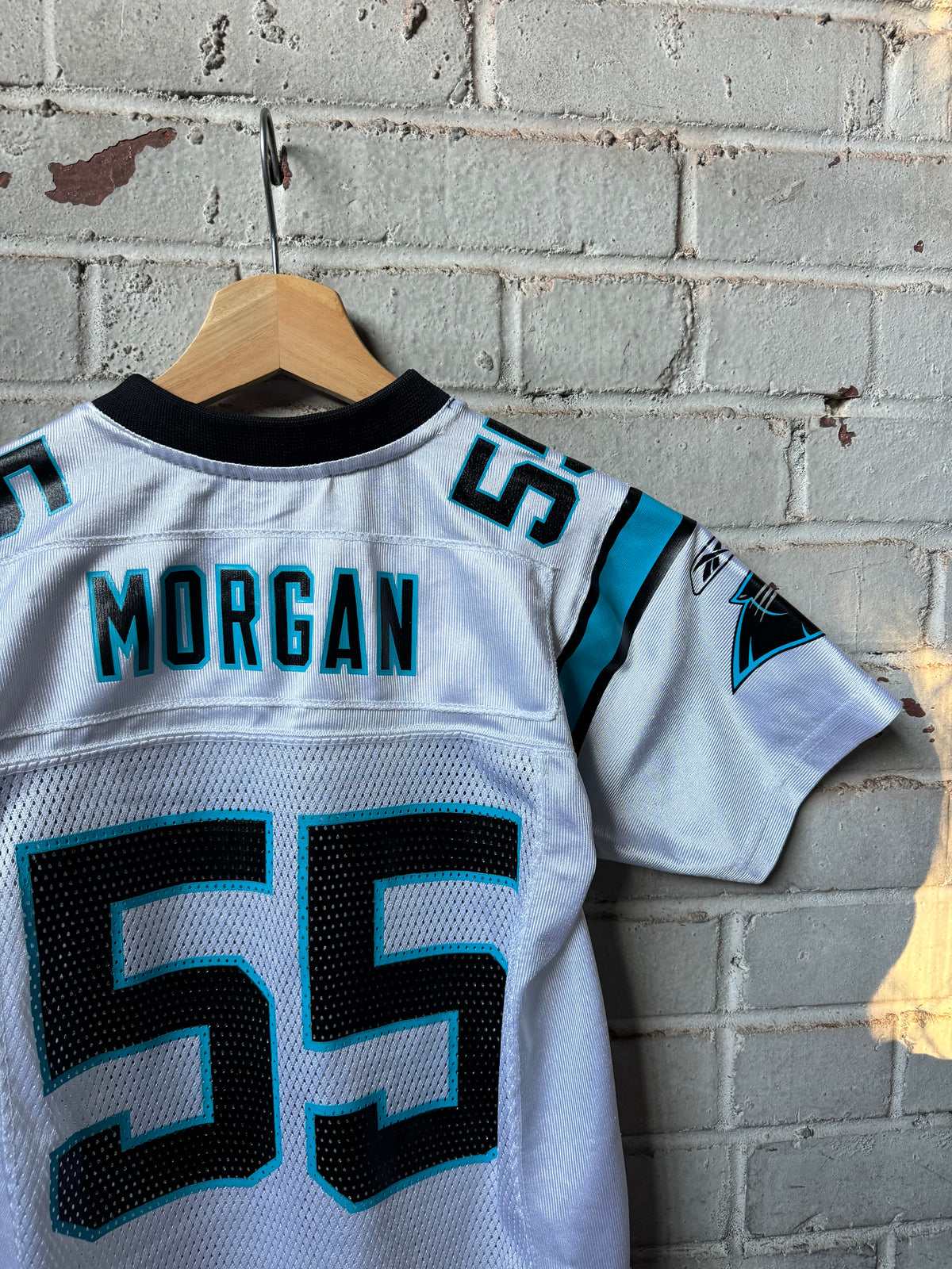 00’s Carolina Panthers Dan Morgan Vintage White Reebok NFL Jersey (Youth Small)