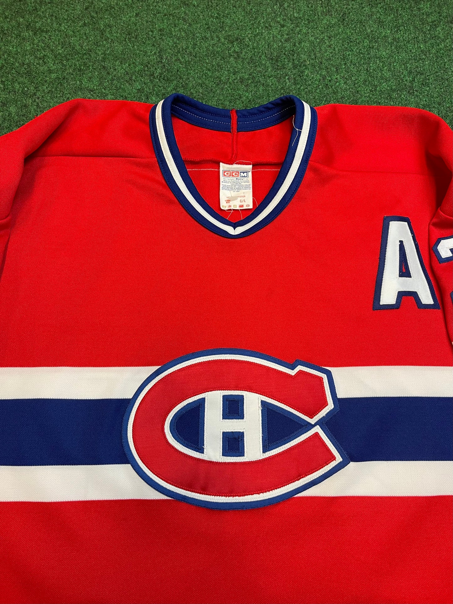 90’s Montreal Canadians Vincent Damphousse Vintage NHL Authentic Hockey Jersey (Large)