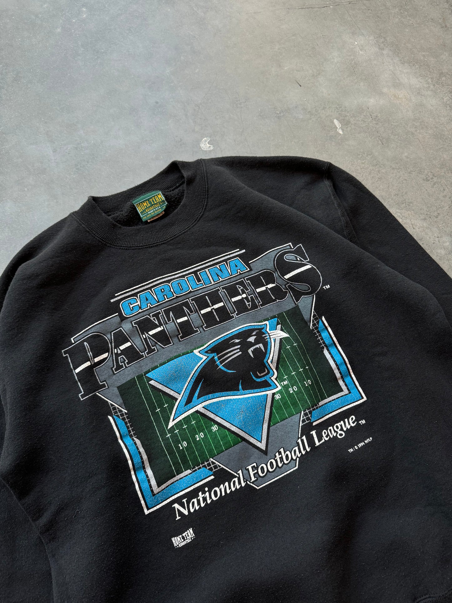 1994 Carolina Panthers Vintage Black Nutmeg Mills Heavyweight NFL Crewneck (Large)