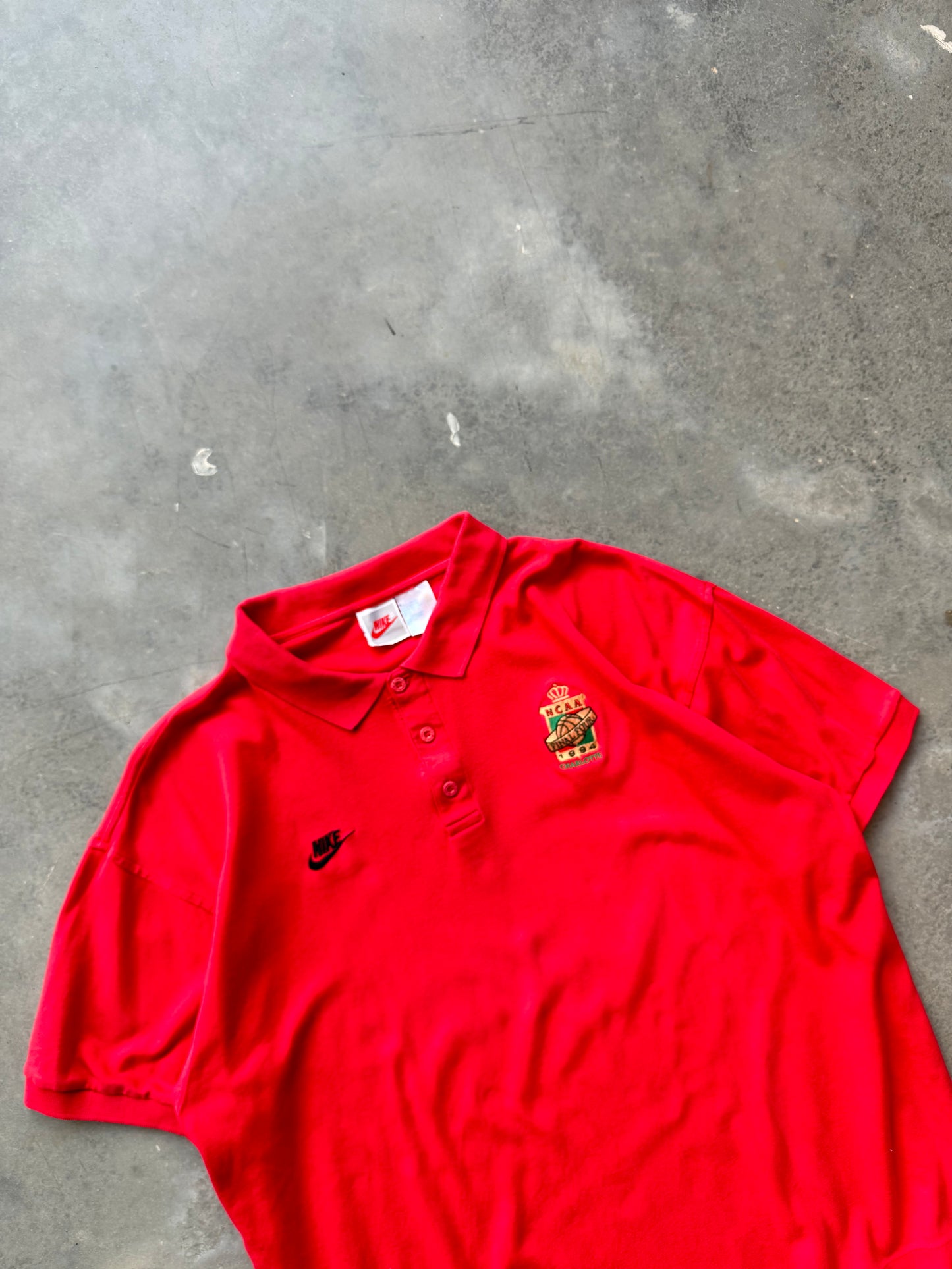 1994 Charlotte NCAA Final Four Red Nike College Basketball Polo Collared Shirt (XL)