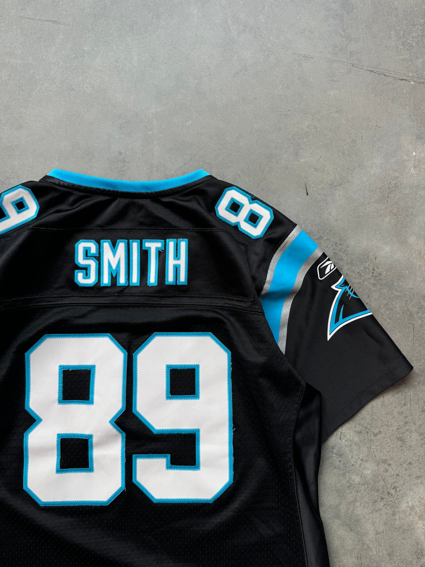 00’s Carolina Panthers Steve Smith Vintage Black Reebok Stitched NFL Jersey (Women’s Large)