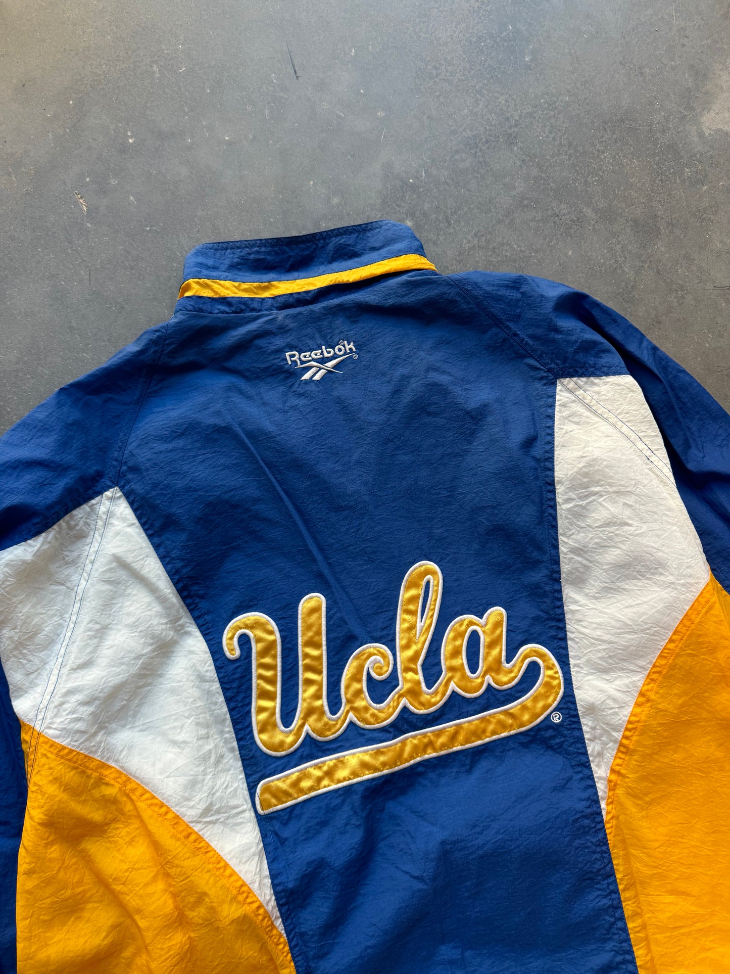 90’s UCLA Bruins Vintage Reebok Colorblocked College Windbreaker Jacket (Large)