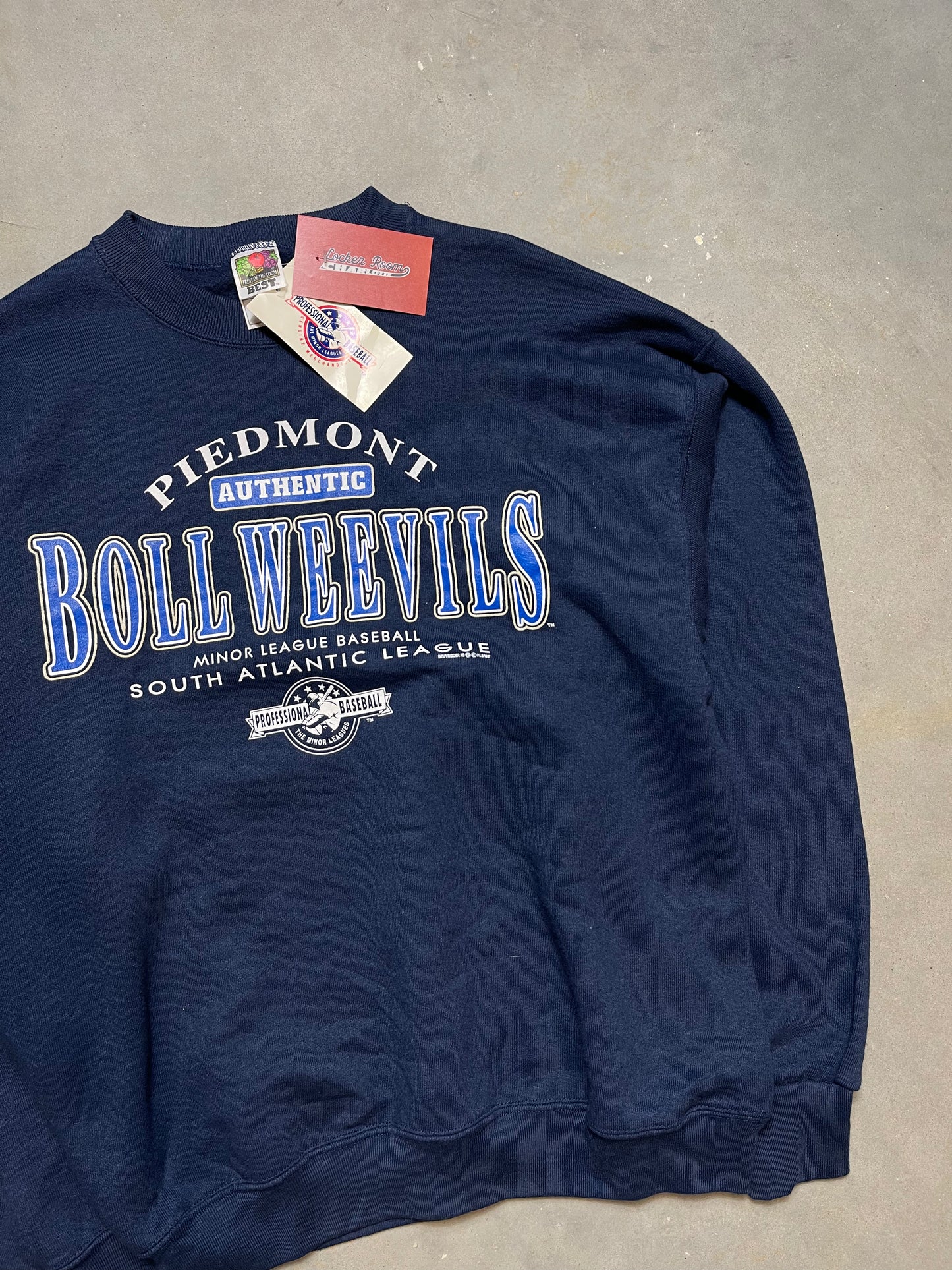 1997 Piedmont Boll Weevils Vintage Minor League Baseball Crewneck - Deadstock (Large)
