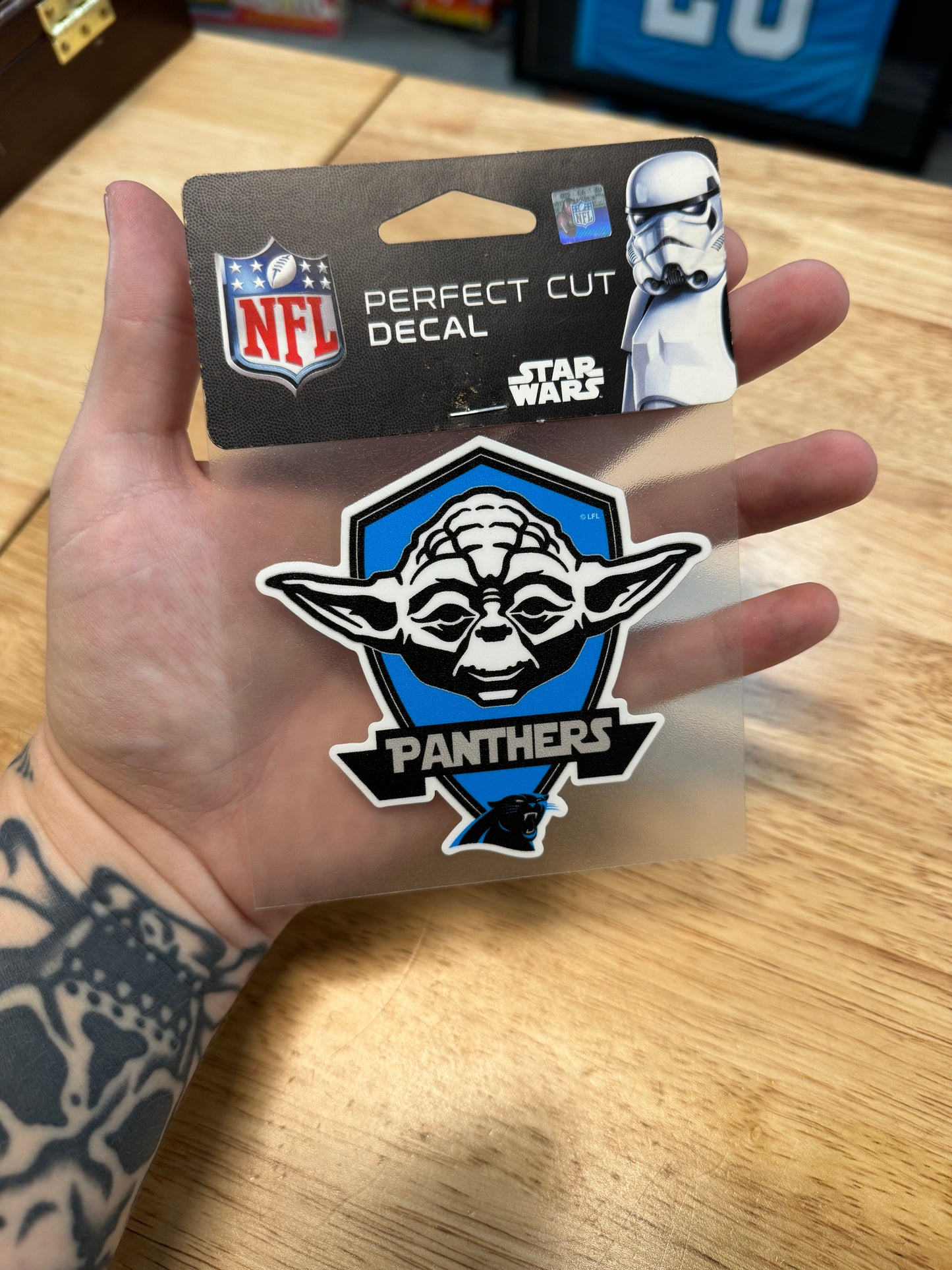 2015 Carolina Panthers x Star Wars Yoda NFL Decal Sticker - Brand New (4”x4”)