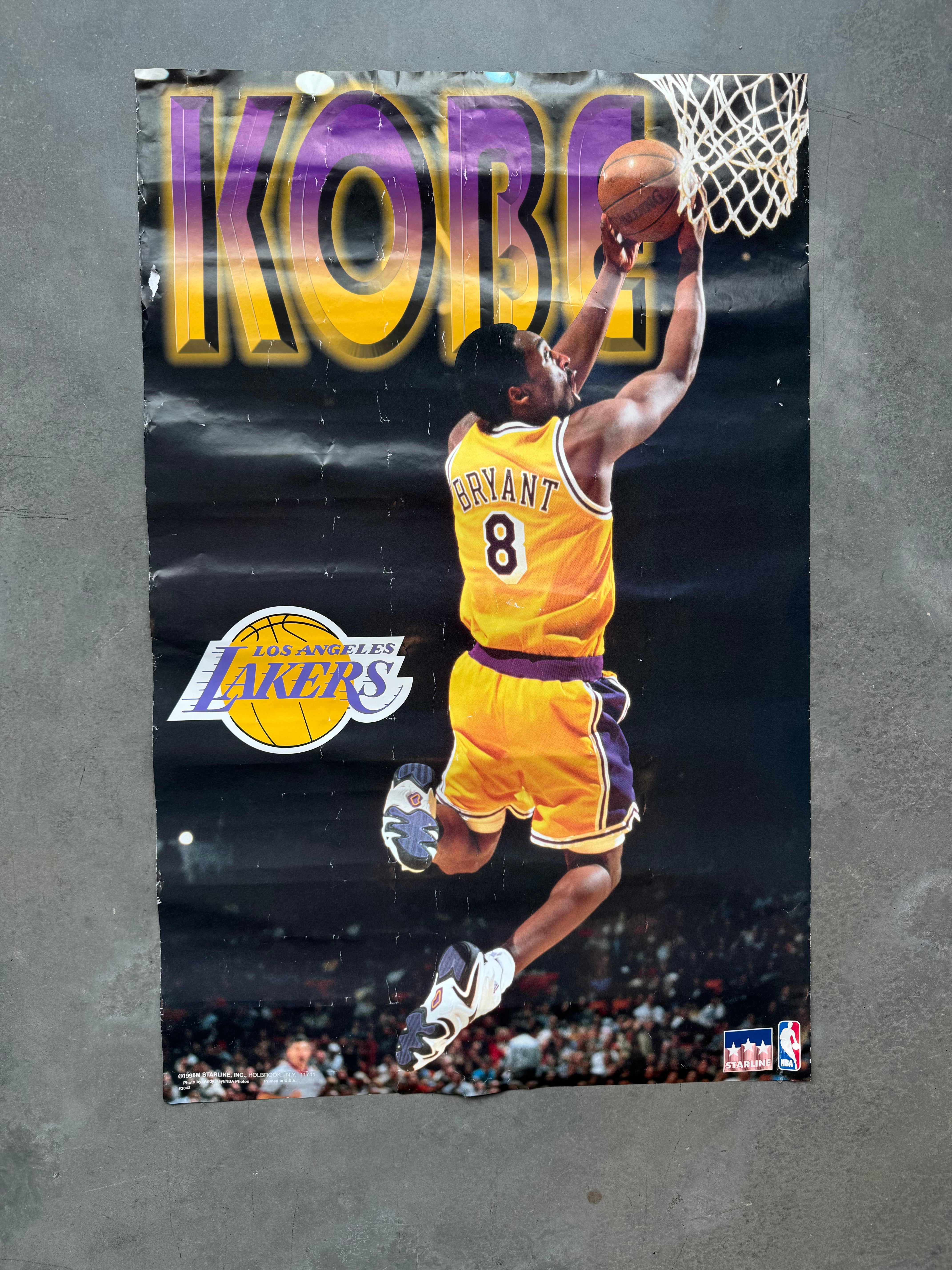 1998 Los Angeles Lakers Kobe Bryant Vintage Starline Slam Dunk NBA