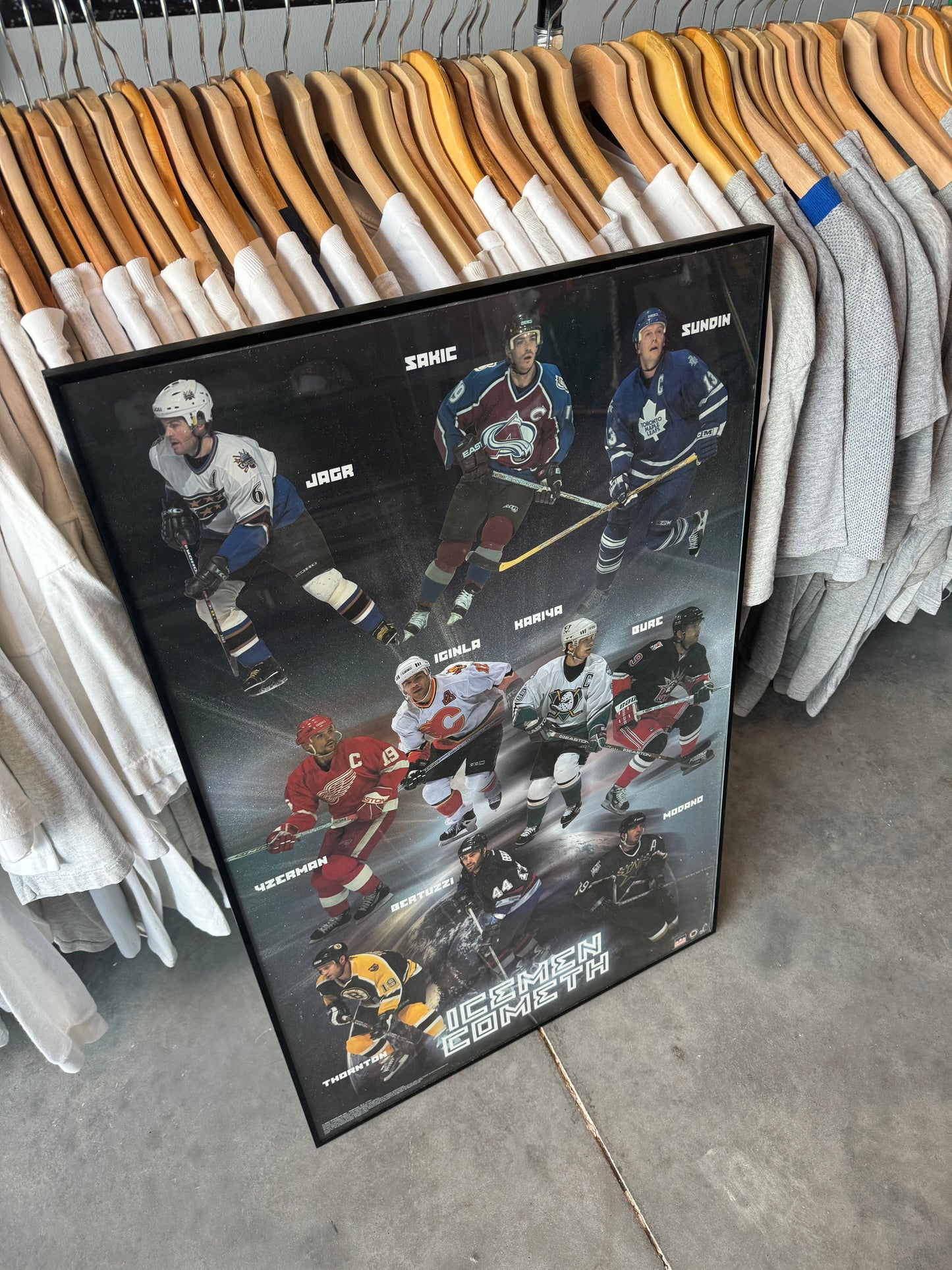 2002 NHL “Icemen Cometh” Vintage Hockey Stars Framed Poster (22.5” x 35”)