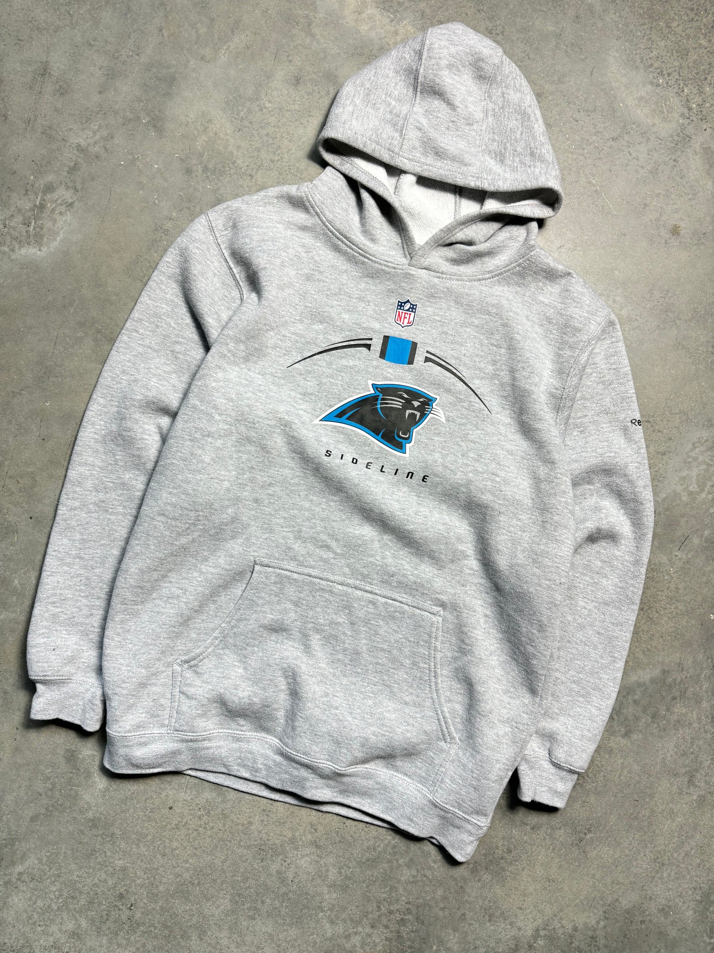 00’s Carolina Panthers Vintage Grey Reebok NFL Sideline Hoodie (Medium)