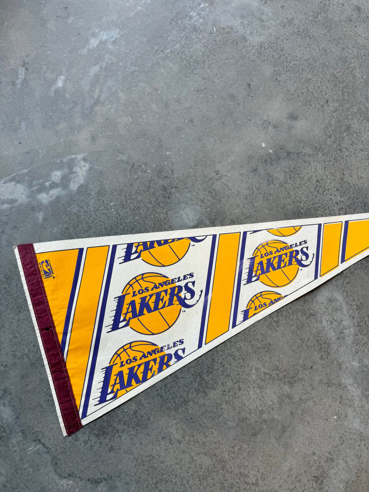 80’s Los Angeles Lakers Vintage Multi Logo NBA Pennant
