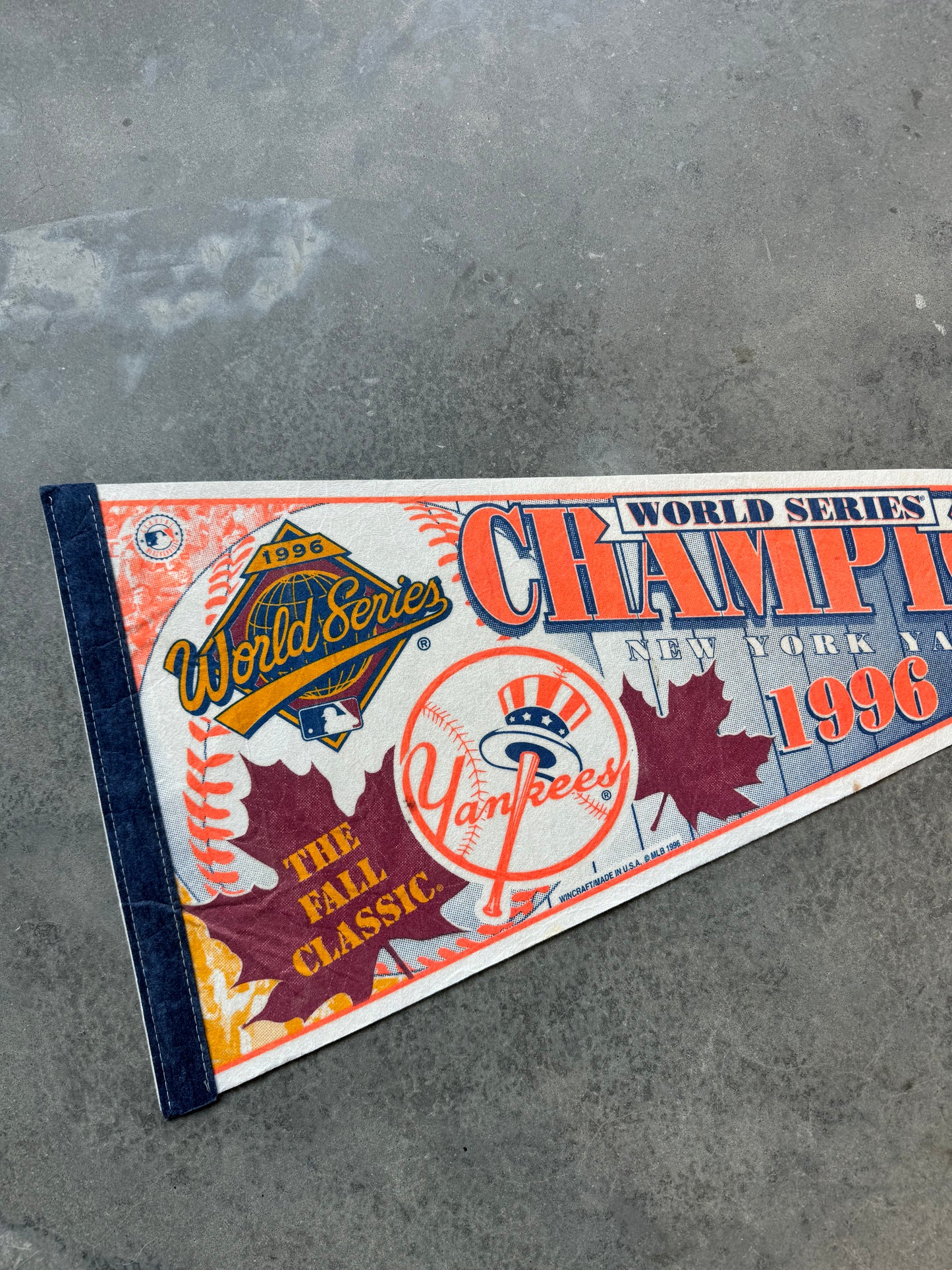 1996 New York Yankees World Series The Fall Classic Vintage MLB Pennant