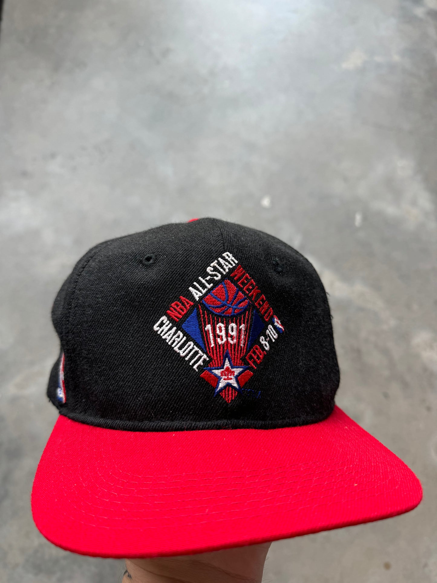 1991 Charlotte NBA All Star Weekend Black Sports Specialties Wool Snapback Hat (OSFA)