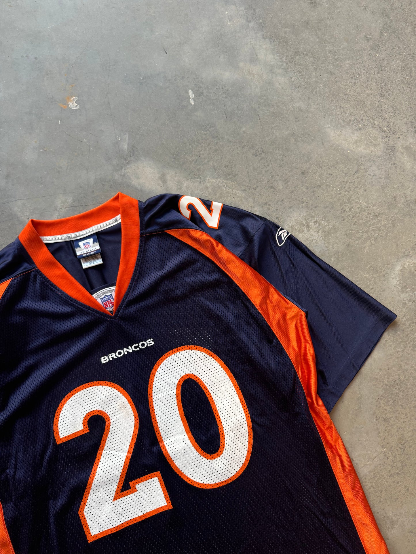 00’s Denver Broncos Travis Henry Vintage Navy Blue Reebok NFL Jersey (XL)