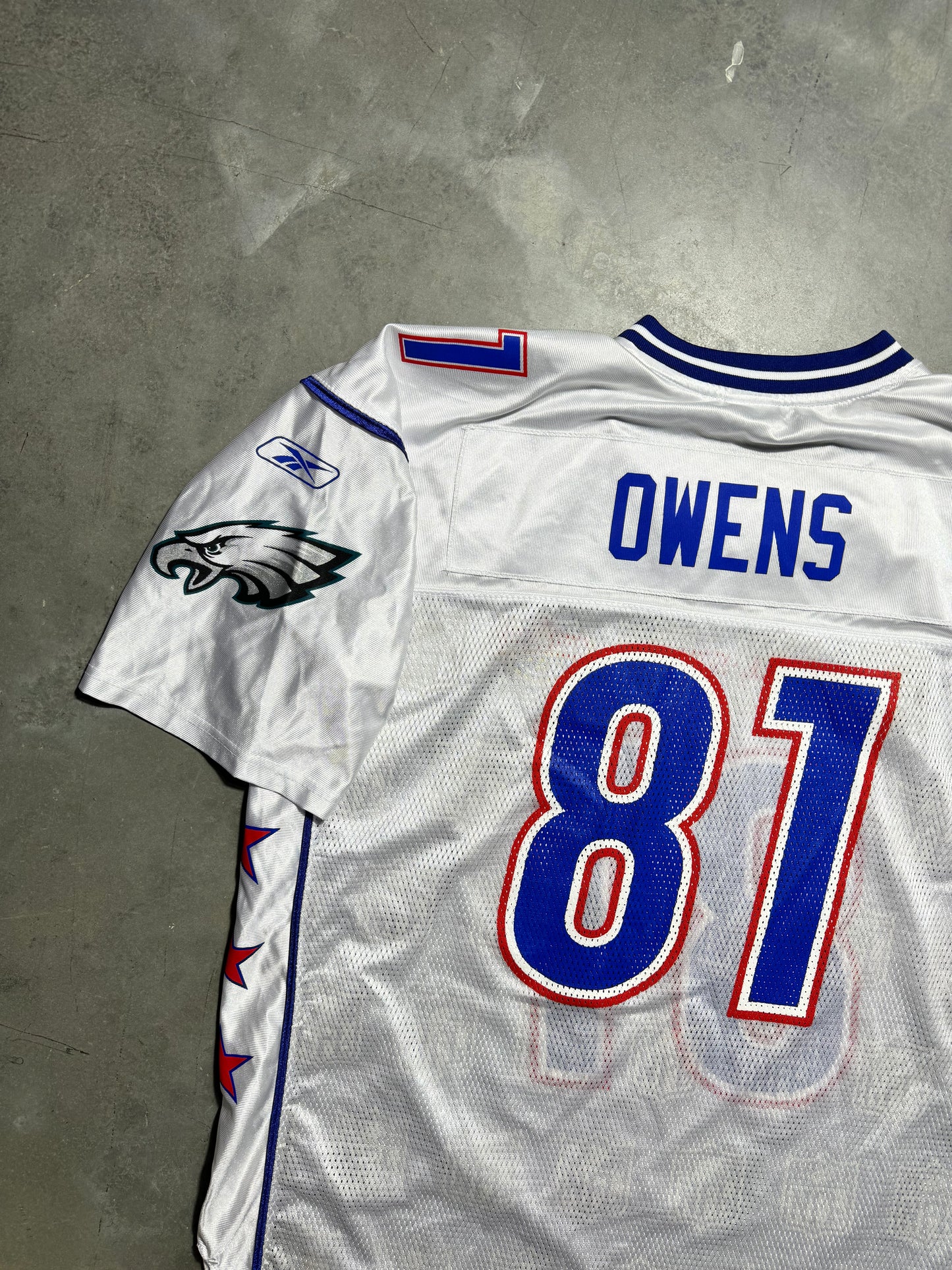 2005 Philadelphia Eagles Terrell Owens Pro Bowl Hawaii White Reebok NFL Jersey (XL)