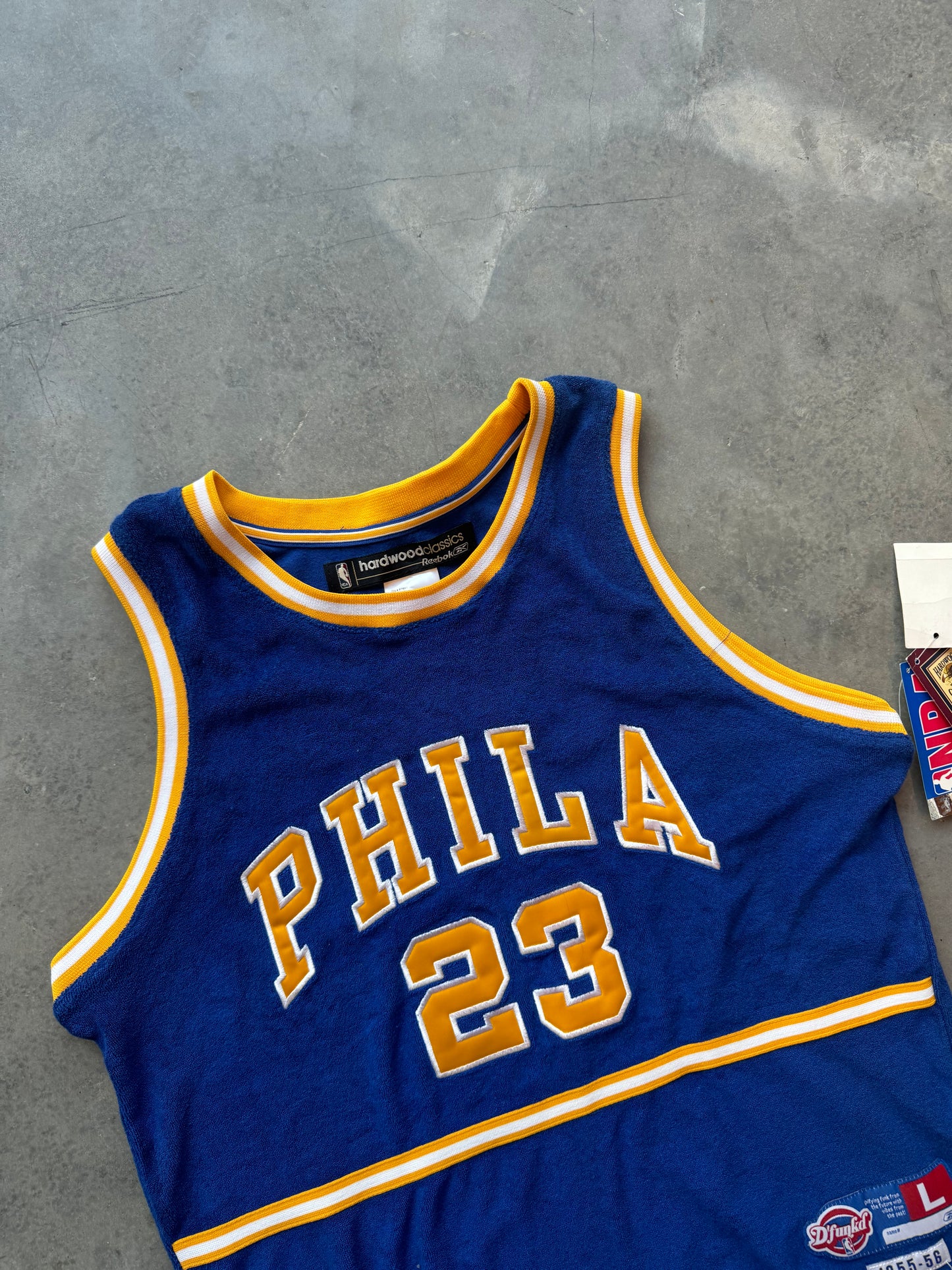 00’s Golden State Philadelphia Warriors Jason Richardson Velour Hardwood Classics NBA Jersey - Deadstock (Youth Large)