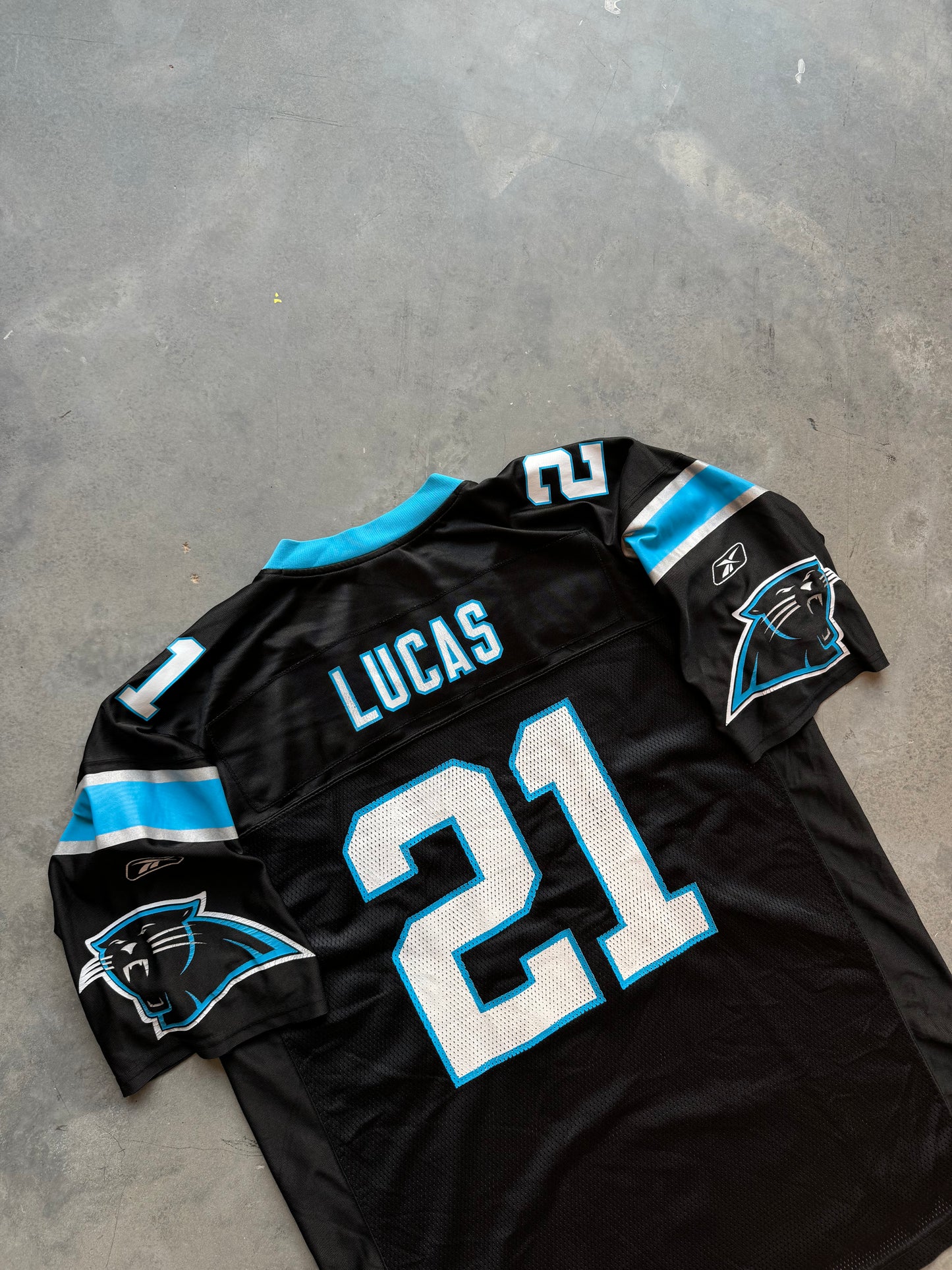 00’s Carolina Panthers Ken Lucas Vintage Reebok Black NFL Jersey (XL)