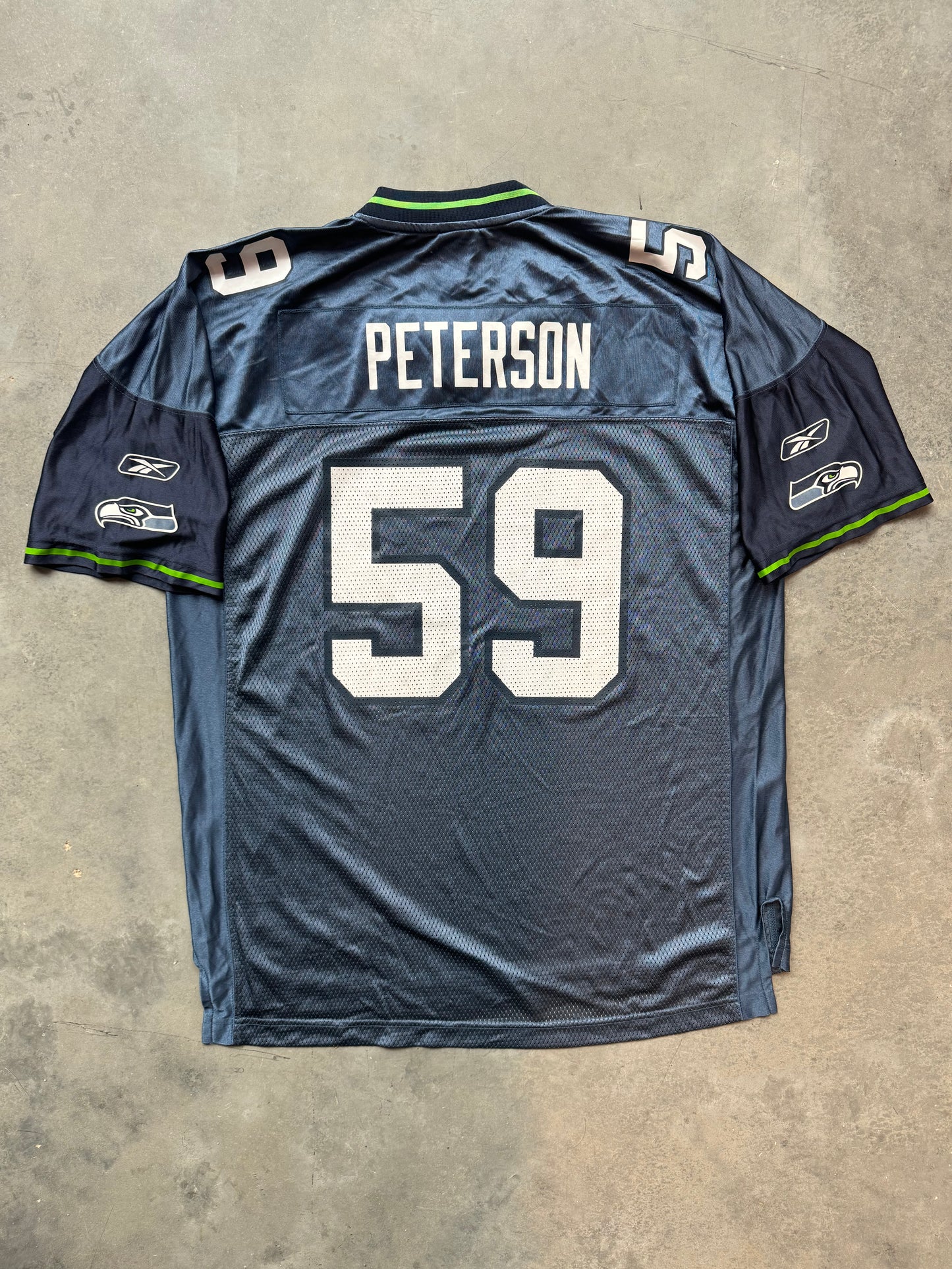 00’s Seattle Seahawks Ben Hamilton Vintage Blue Reebok NFL Jersey (XL)