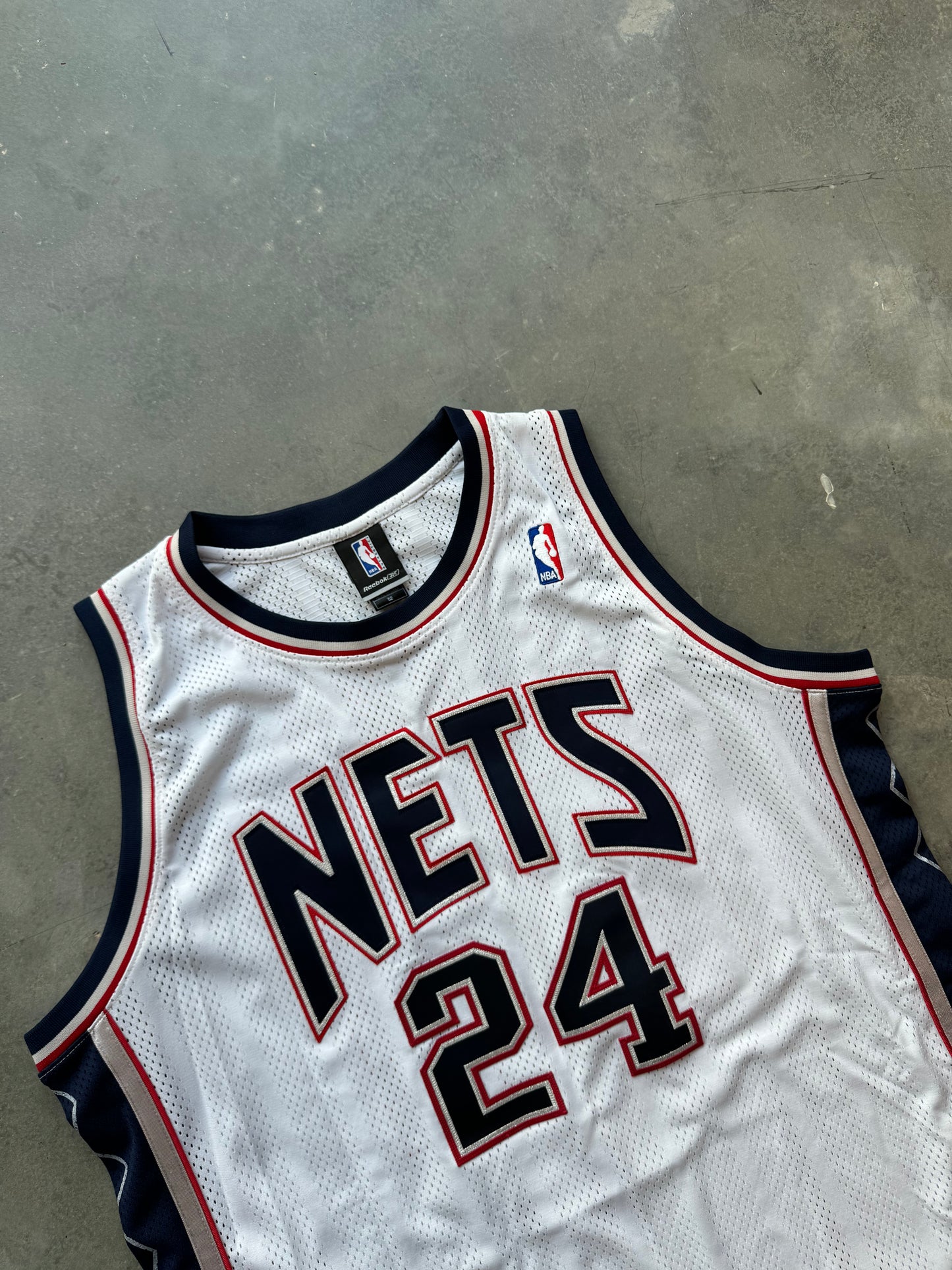 00’s New Jersey Nets Richard Jefferson Vintage White Reebok Fully Embroidered NBA Authentic Jersey - Signed (52/XXL)