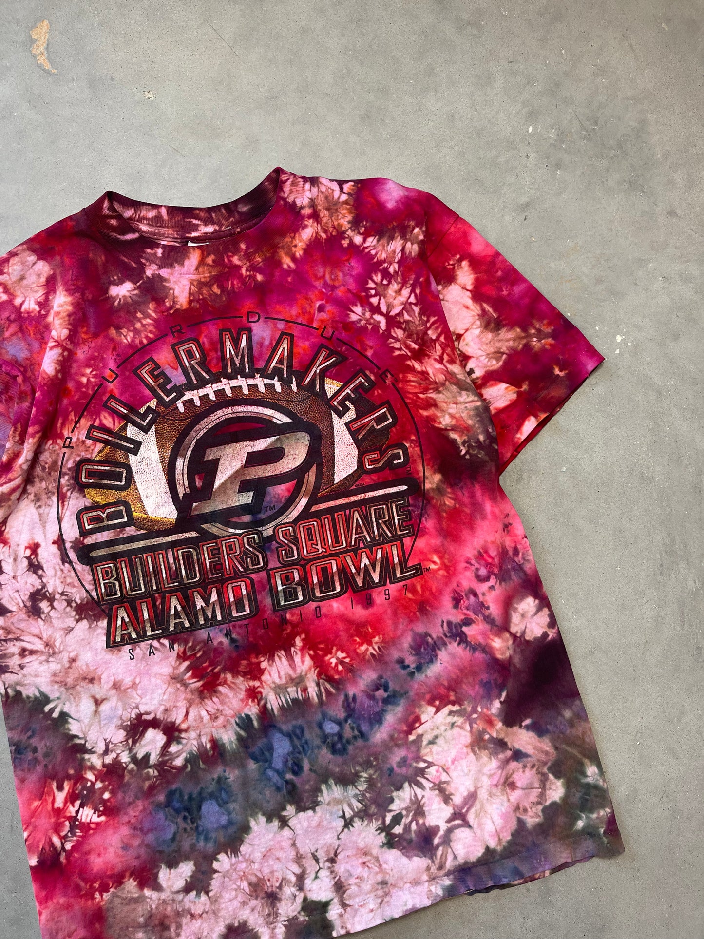 1997 Purdue Boilermakers Vintage Alamo Bowl Custom Tie Dyed Tee (Large)