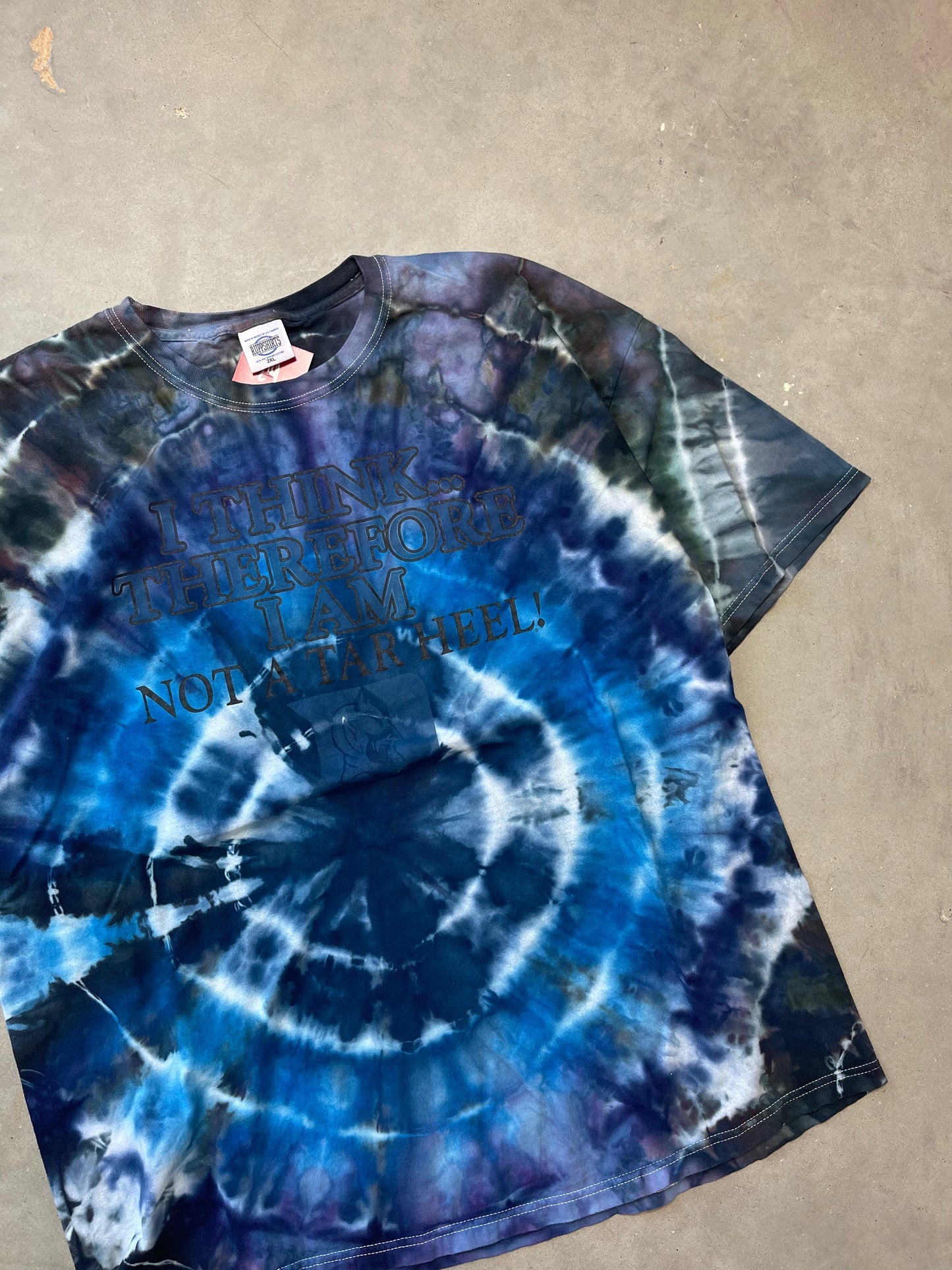 90’s Duke Blue Devils Vintage Custom Tie Dyed College Basketball Tee (XXL)