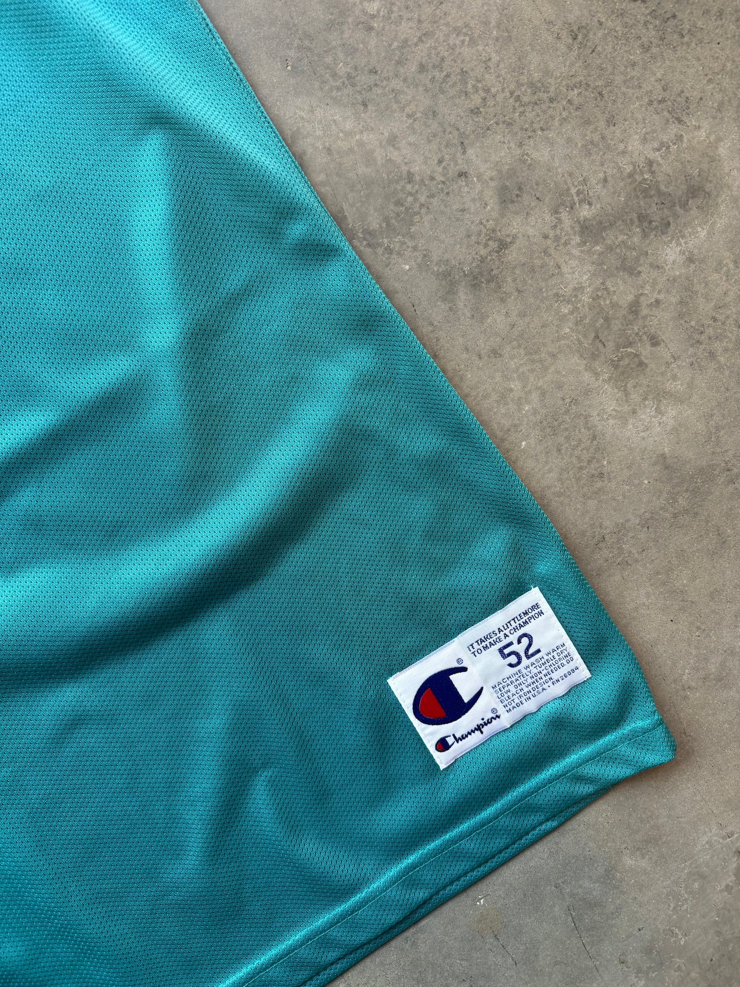 1995/1996 Charlotte Hornets Glen Rice Vintage Teal Champion NBA Jersey - Deadstock & Signed (52/XXL)