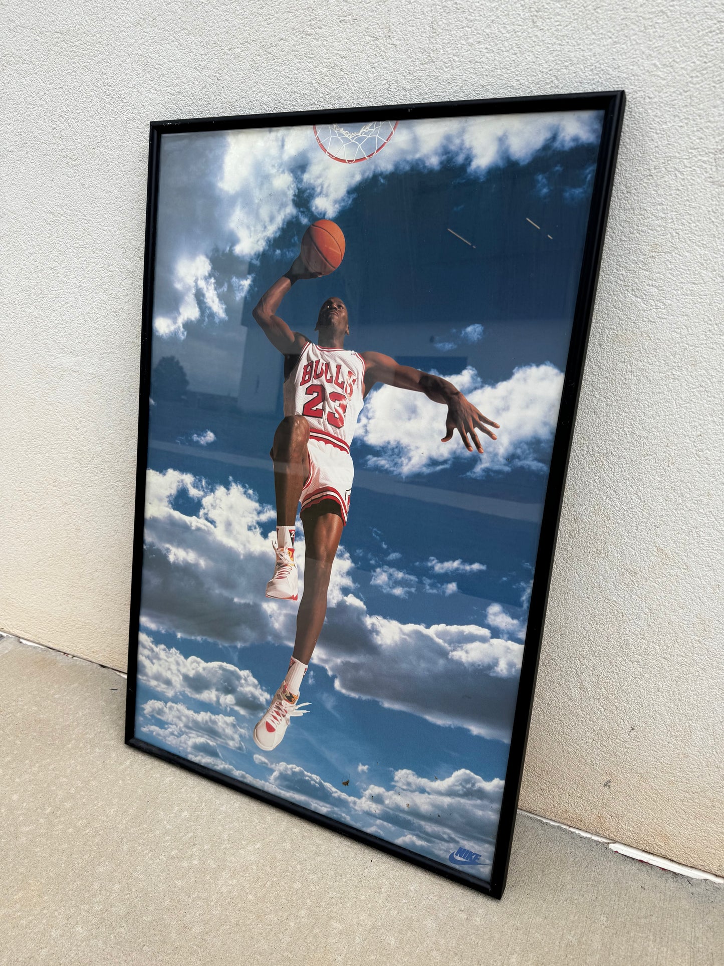 1992 Nike Air Michael Jordan Chicago Bulls Sky Dunk Hare 7’s Framed NBA Poster