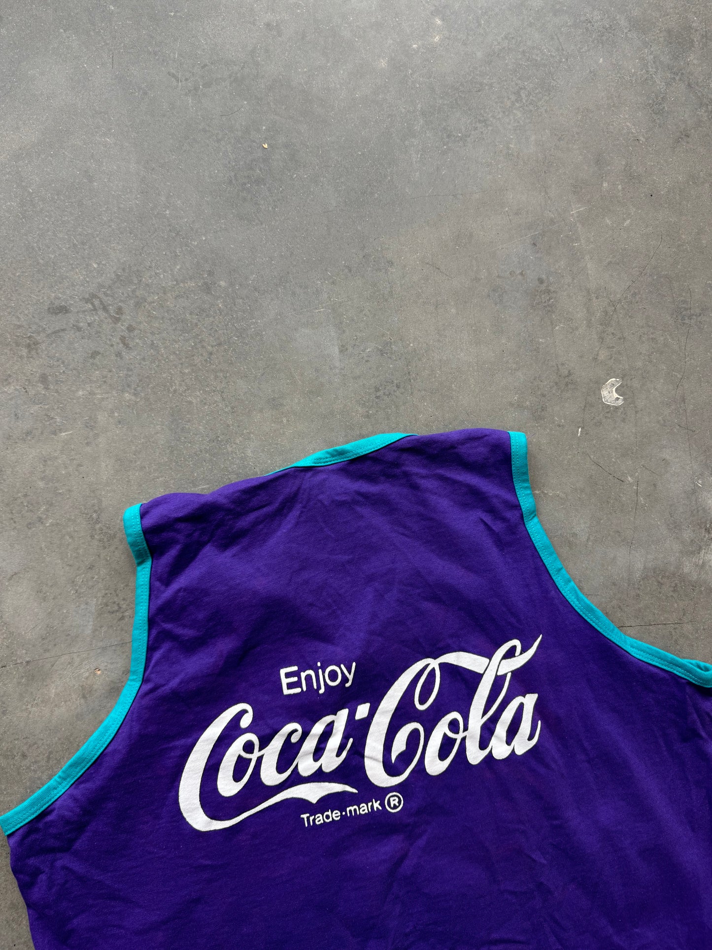 90’s Charlotte Hornets Alonzo Mourning x Coca-Cola Vintage Purple Cotton NBA Jersey (Large)