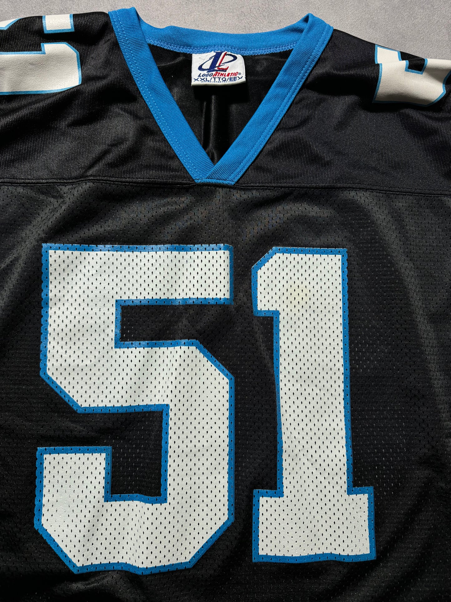 1996 Carolina Panthers Sam Mills Vintage Black Logo Athletic NFL Jersey (XXL)