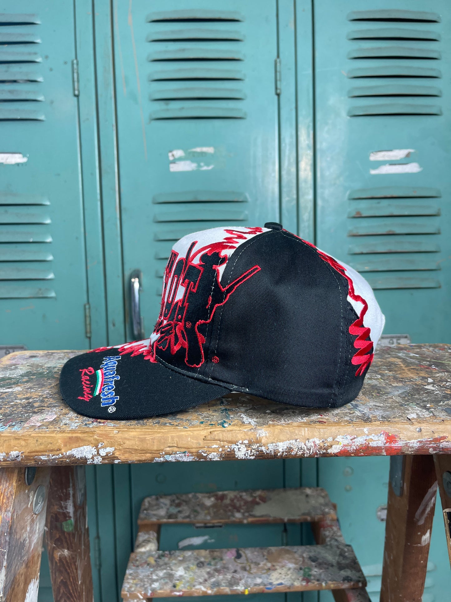 90’s Buckshot Racing / Aquafresh Racing Fully Embroidered NASCAR Snapback Hat (OSFA)