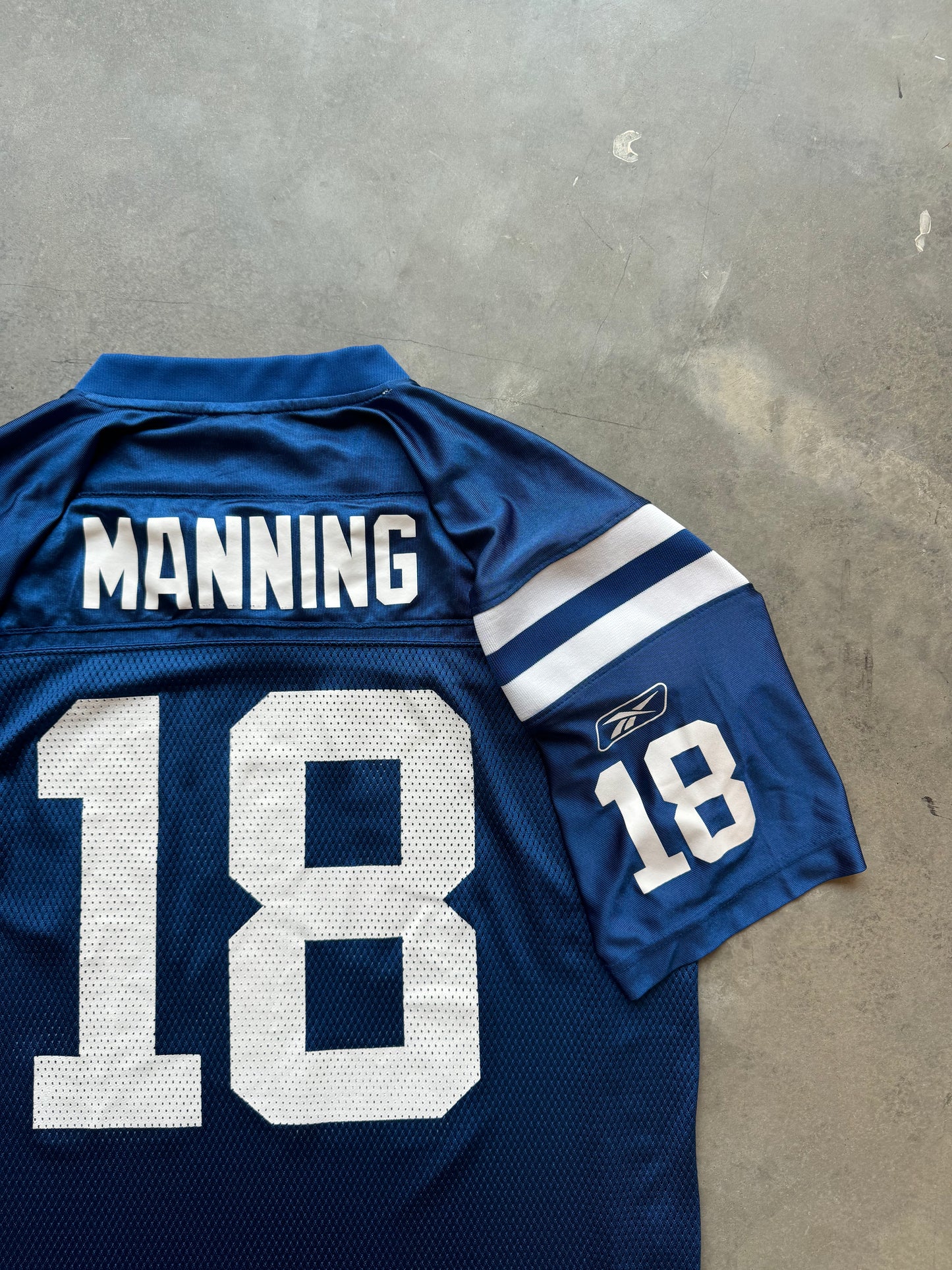 00’s Indianapolis Colts Peyton Manning Vintage Blue Reebok NFL Jersey (Medium)