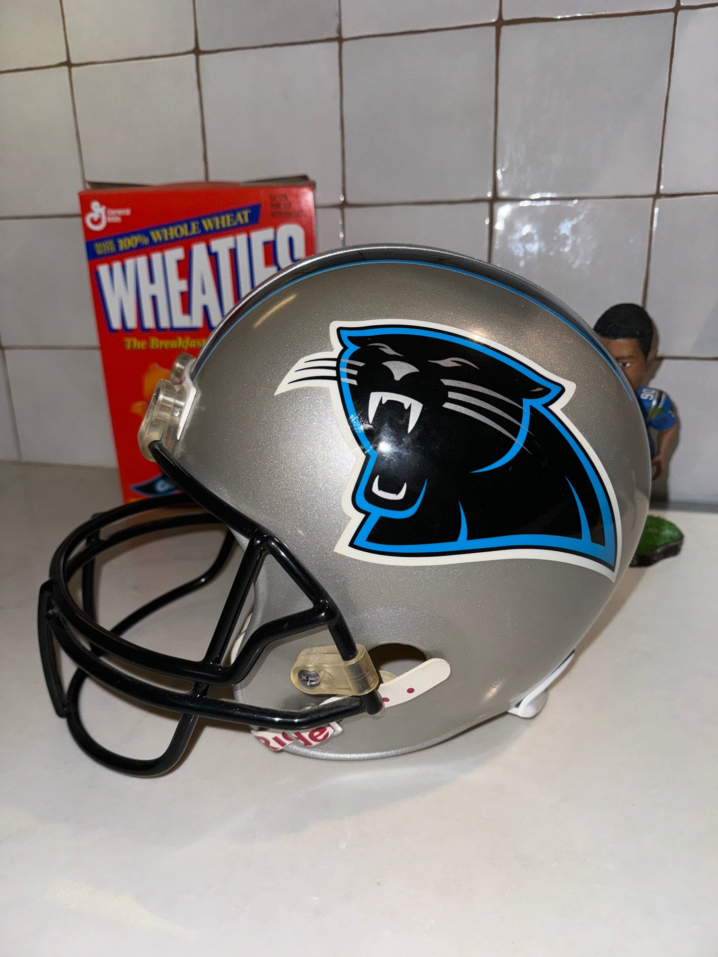 2003 Carolina Panthers Vintage Full Sized Riddell Helmet NFC Champions - Autographed by Brad Hoover