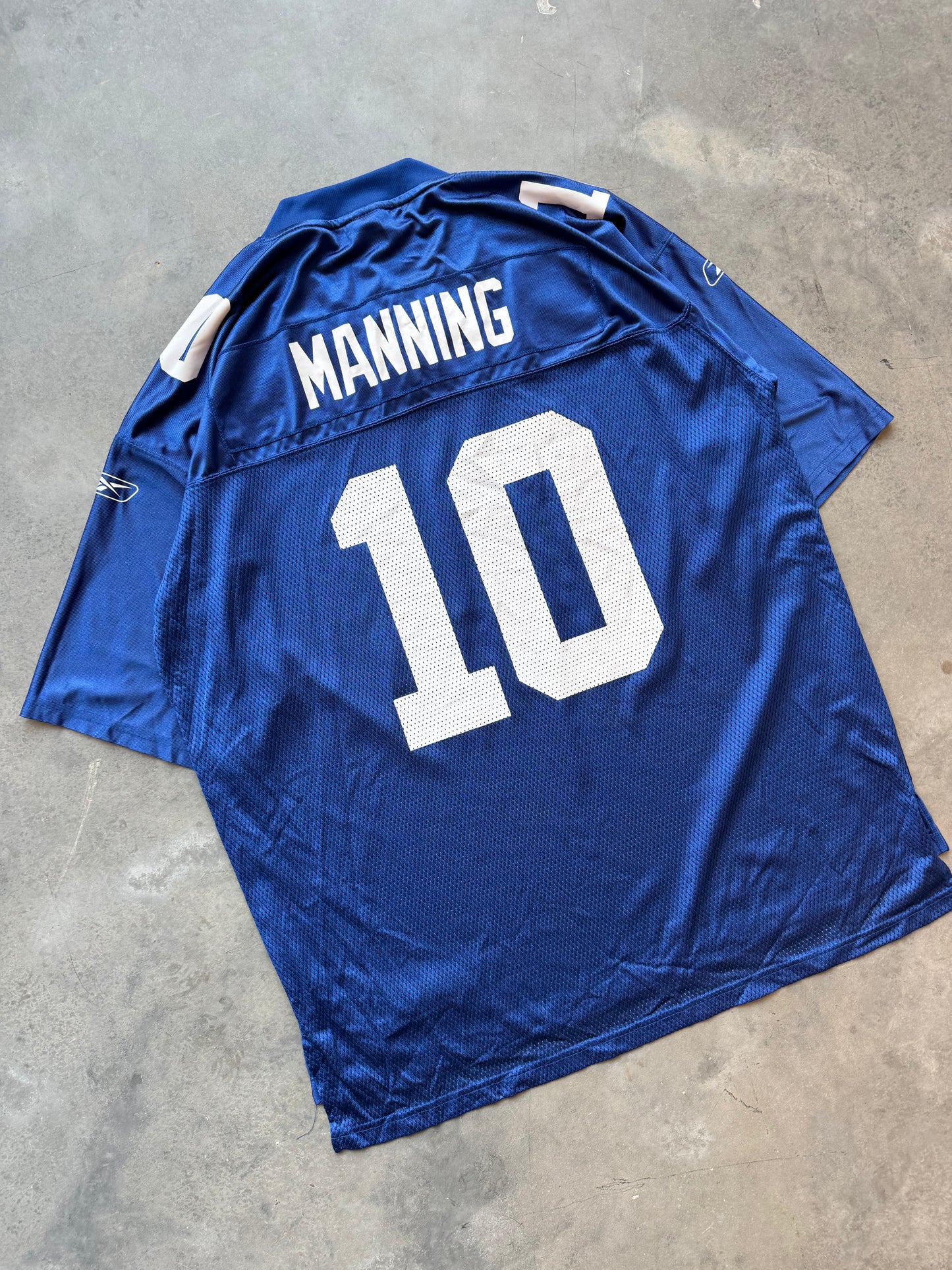 00’s New York Giants Eli Manning Vintage Blue Reebok NFL Jersey (XXL)