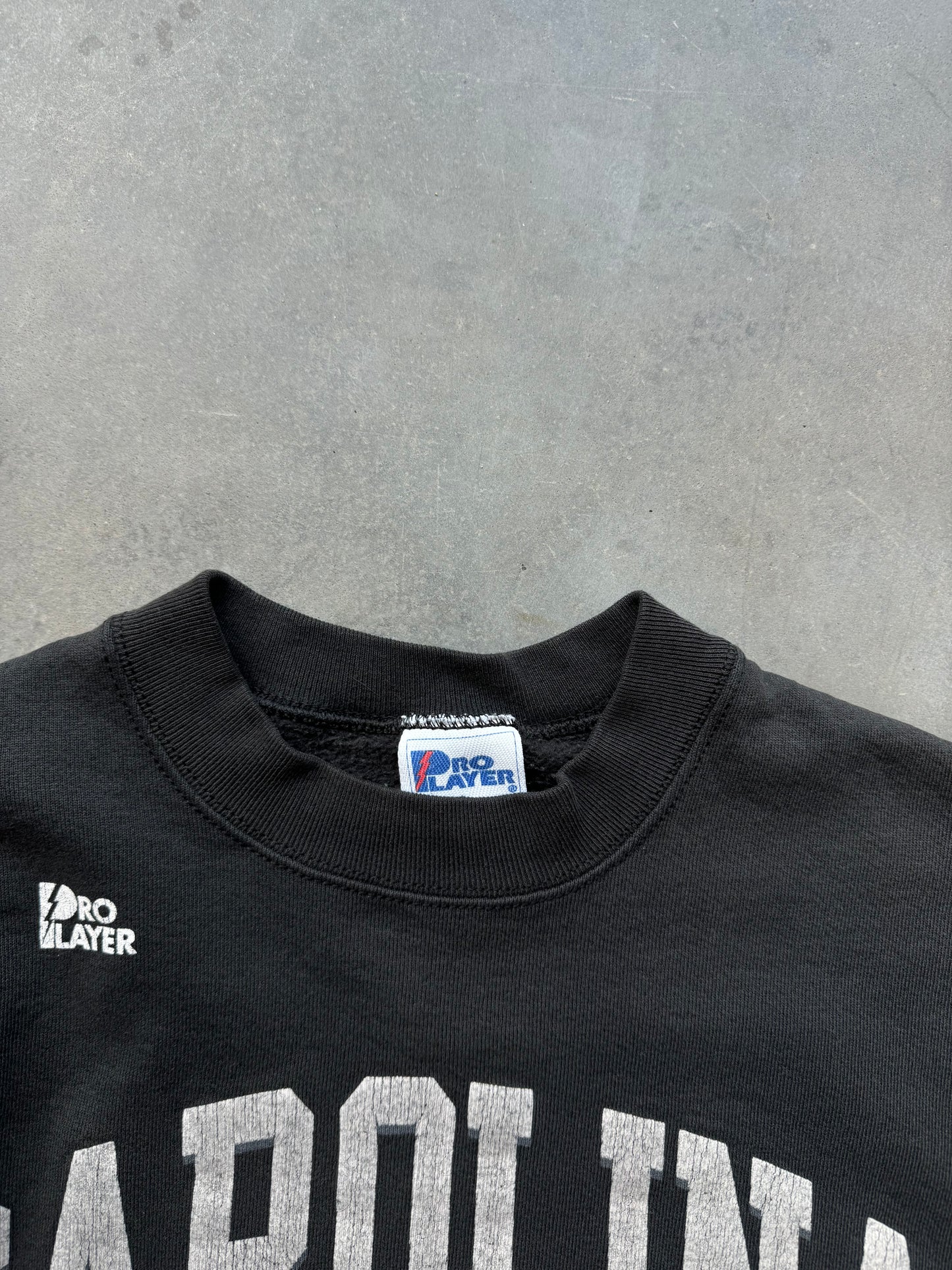 1996 Carolina Panthers Vintage Black Ultra Heavyweight Pro Player NFL Crewneck (XL)