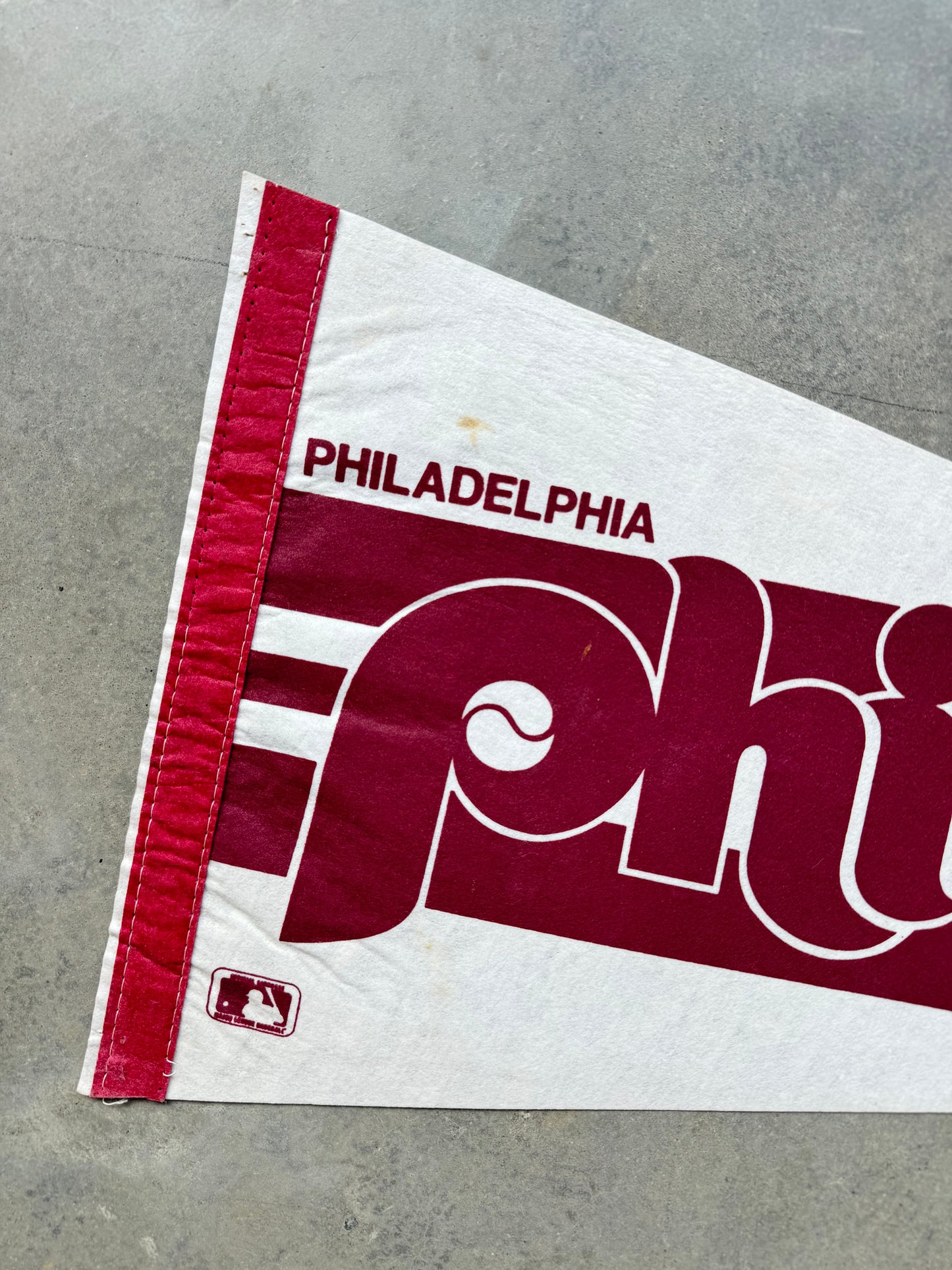 80’s Philadelphia Phillies Vintage Maroon Logo MLB Pennant
