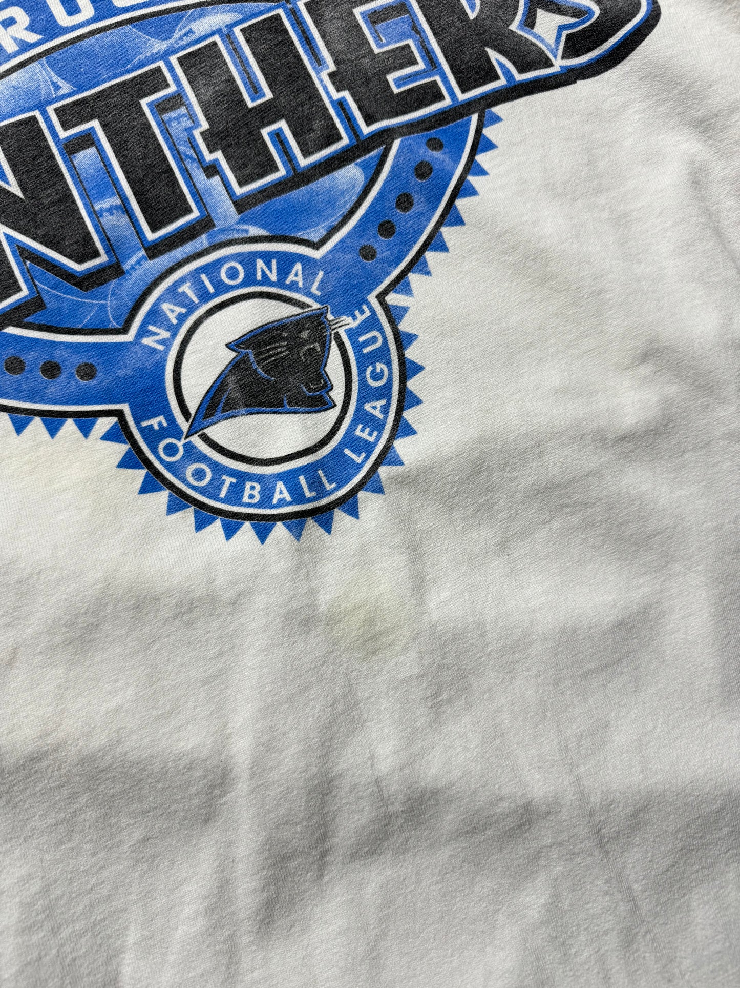 90’s Carolina Panthers Vintage White NFL Seal Graphic Tee (XL)